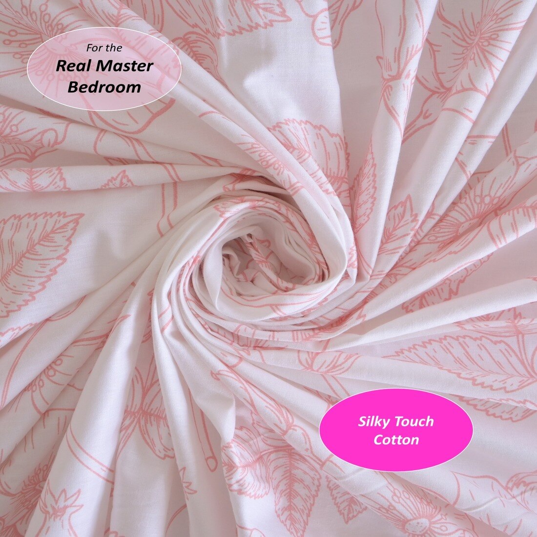 Threads Silky touch cotton single bed flat Bedsheet 225x150 cms