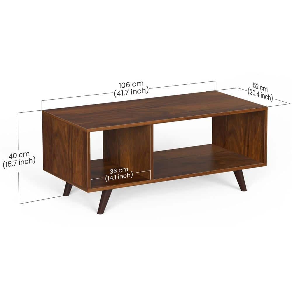 Taury Small Engineered Wood Coffee Center Sofa Tea/Teapoy Console Table (Brown Maple)