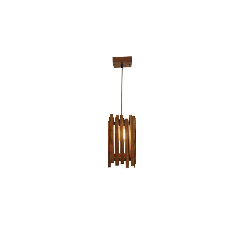 Palisade Brown Solid Wood Single Hanging Light