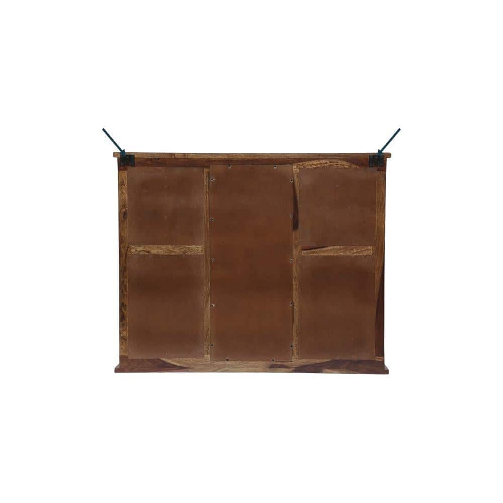 barrie solid wood mirror in brown colour