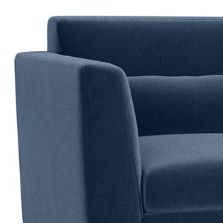 Lewis 3 Seater Fabric Sofa in Lapis Blue Colour