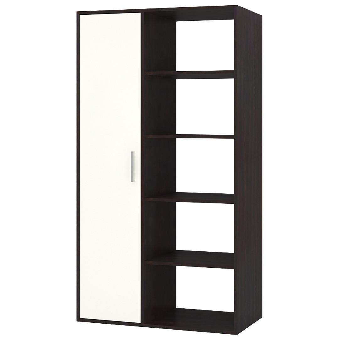 Nikola Large Crockery cum Bookshelf and Divider Unit in Antique Ebony Ivory Colour