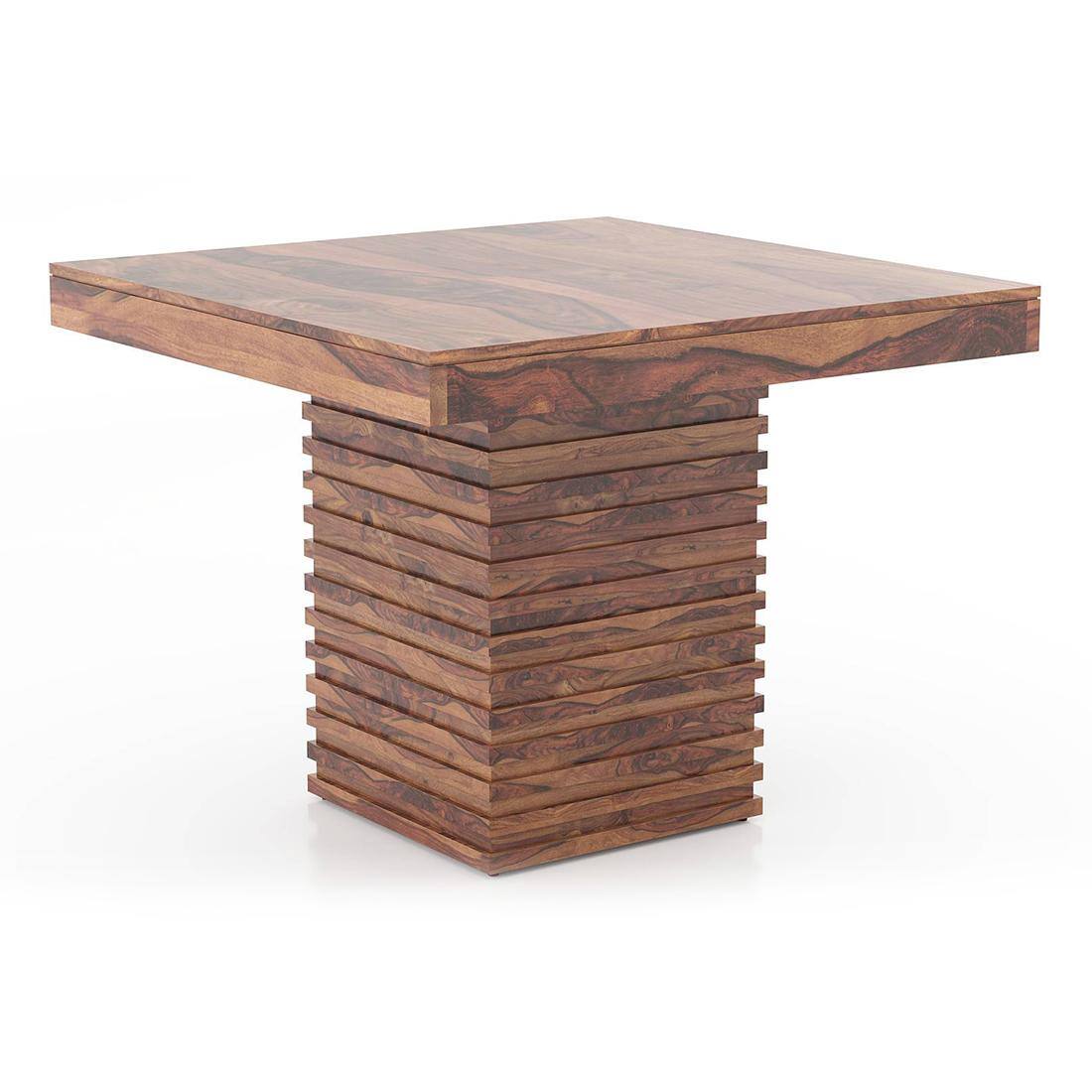 Julian 4 Seater Dining Table With Set Of 4 Oribi Upholstered Dining Chairs (Colour- Burnt Orange, Finish- Teak)