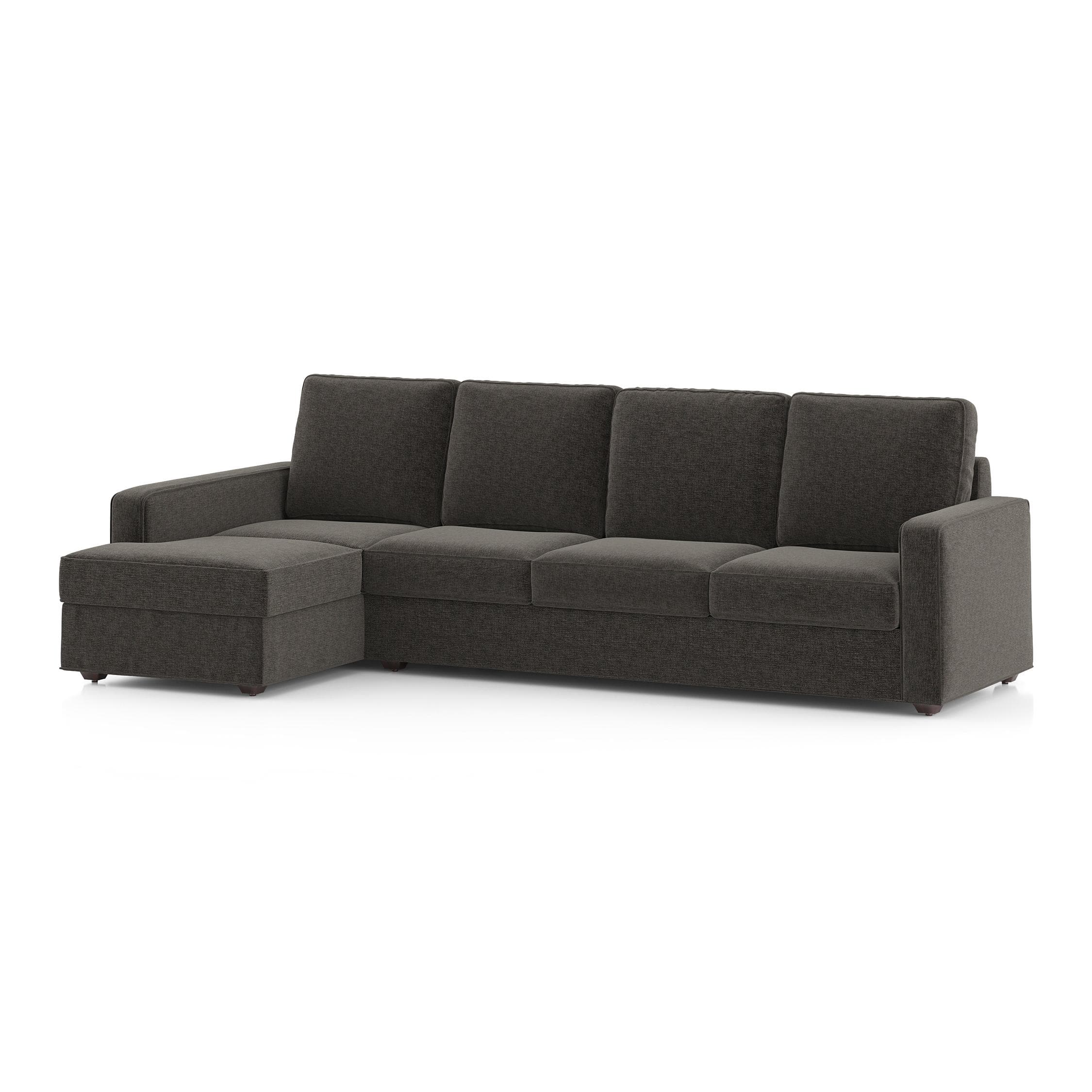 Apollo Sofa (Colour : Smoke, Cushion : Hard, Back Type : High Back, Seating Capacity : Left Aligned 3 Seater + Left Aligned Chaise)