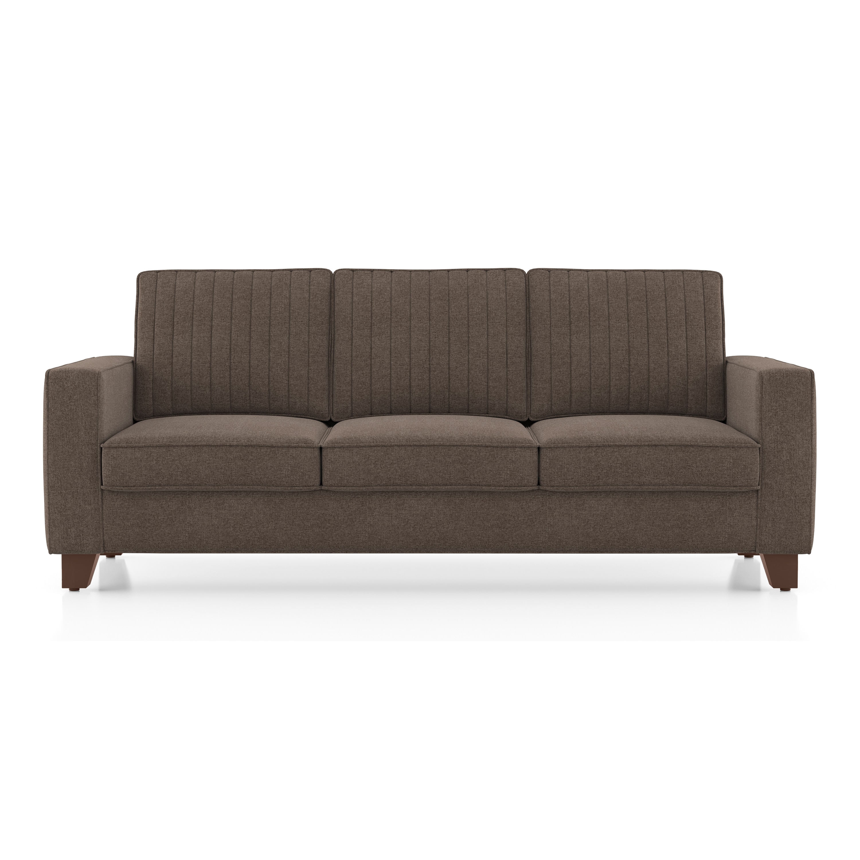 Apollo Neo 3 Seater Fabric Sofa in Daschund Brown Colour (Back Height : High, Cushion Type : Soft)