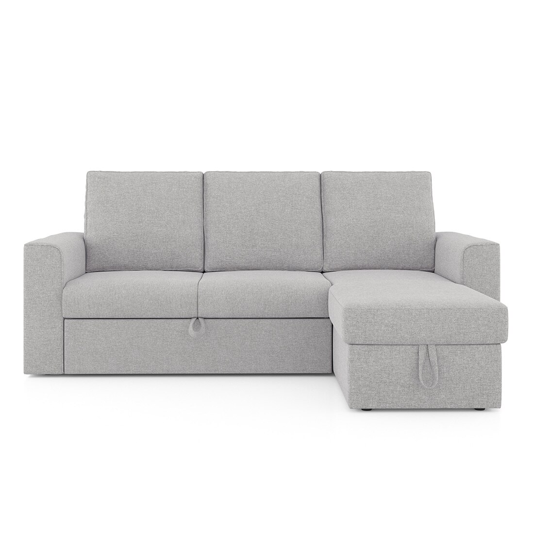 Kowloon Sectional Sofa Cum Bed with Storage in Vapour Grey