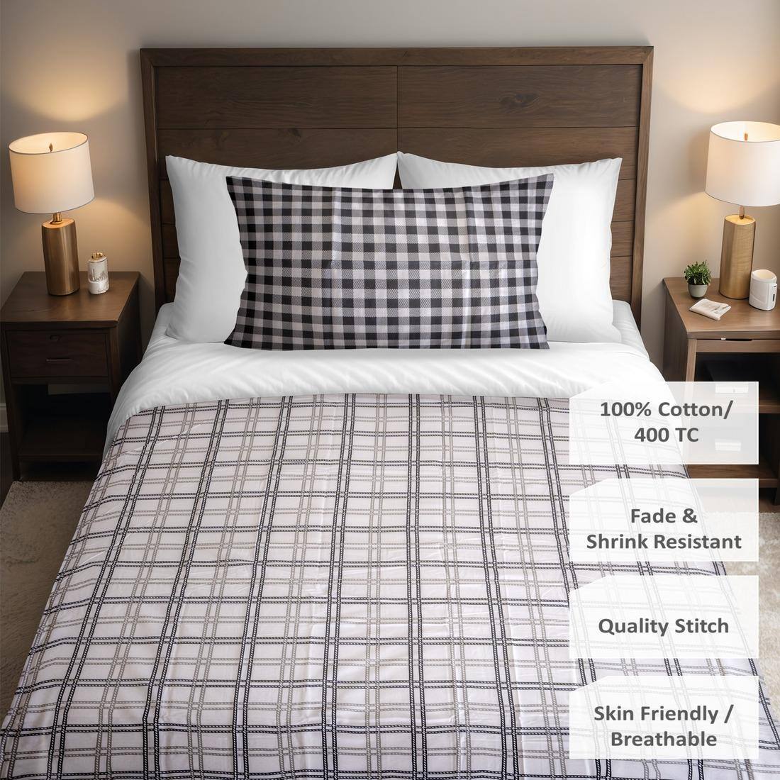 Threads Silky Touch Premium Super King Size Flat Bedsheet 274 x 274 cms