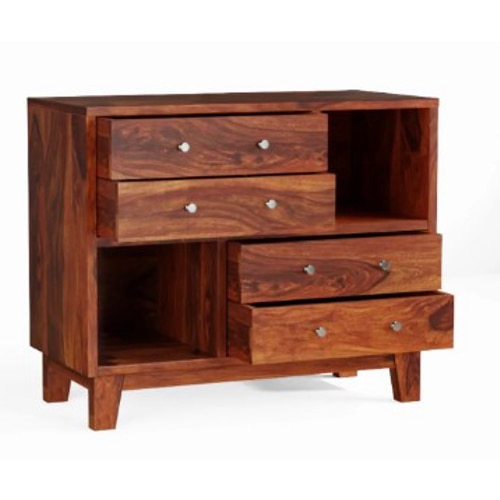 Summit Solid Wood Storage Cabinet in Teak Finish