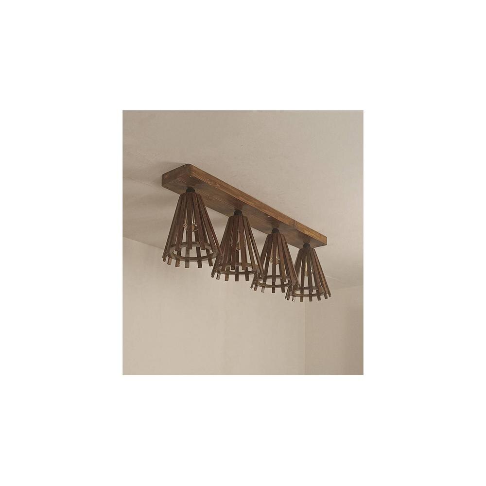 Funnel Brown Solid Wood Ceiling Light
