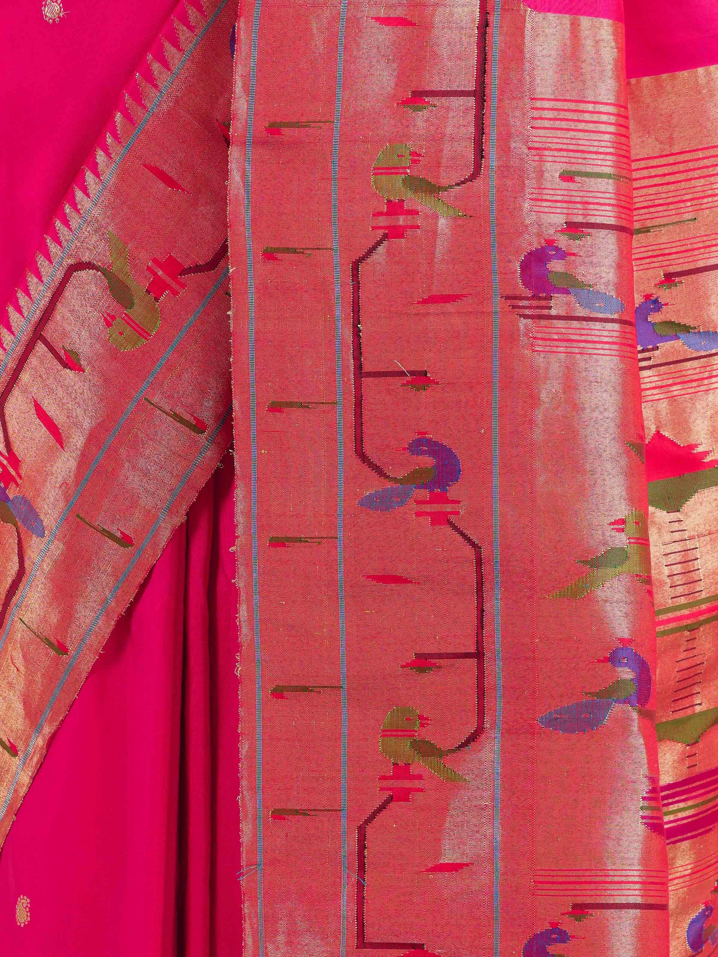Pink Silk Paithani Saree