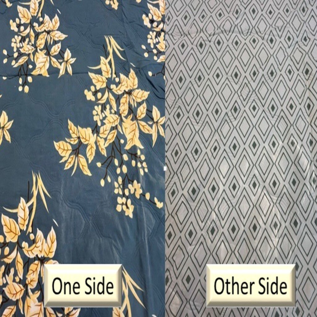 Grey Floral 300 Cms Cotton Single Bed Size Comforter From Threads