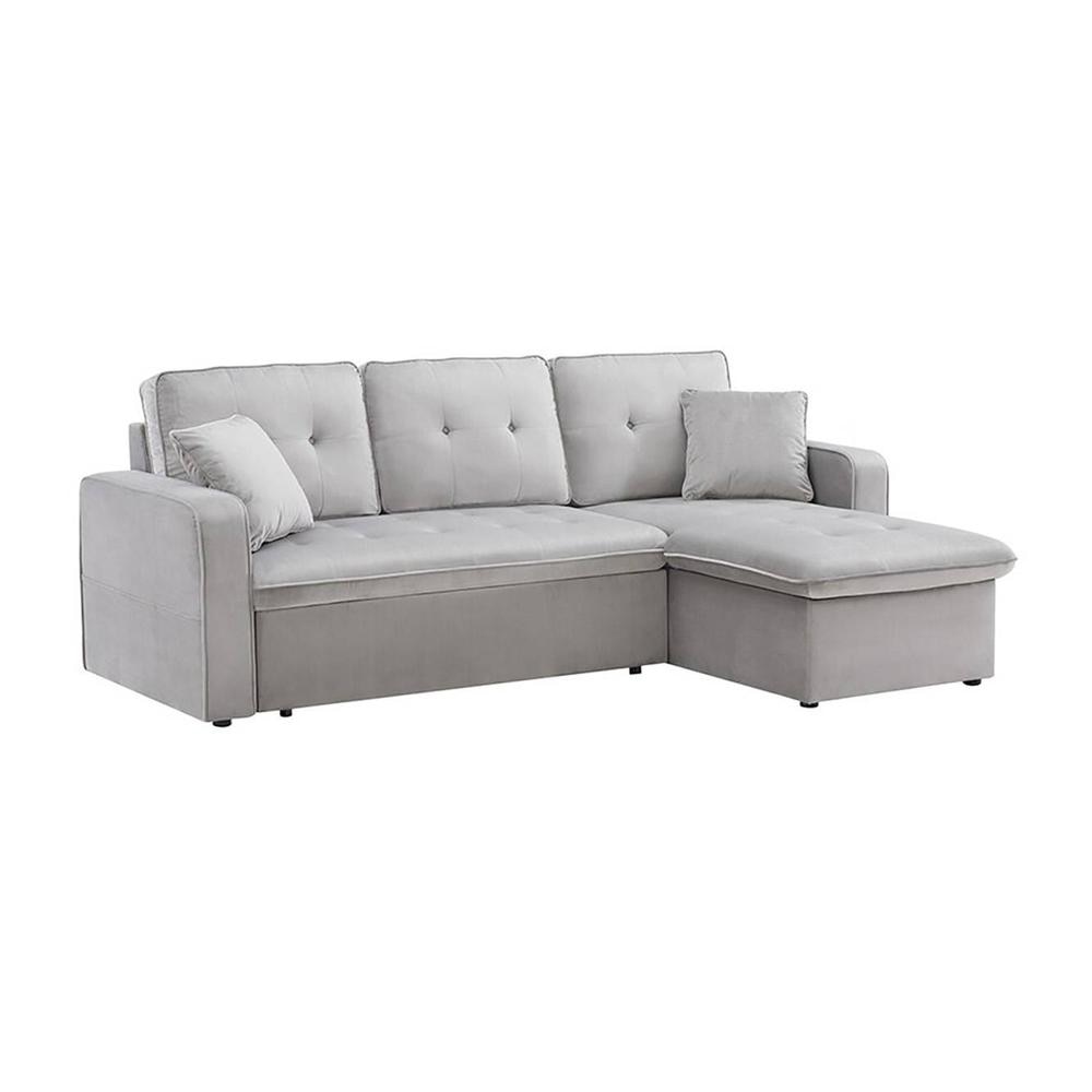 Drake Solid Wood Sofa cum Bed in Grey