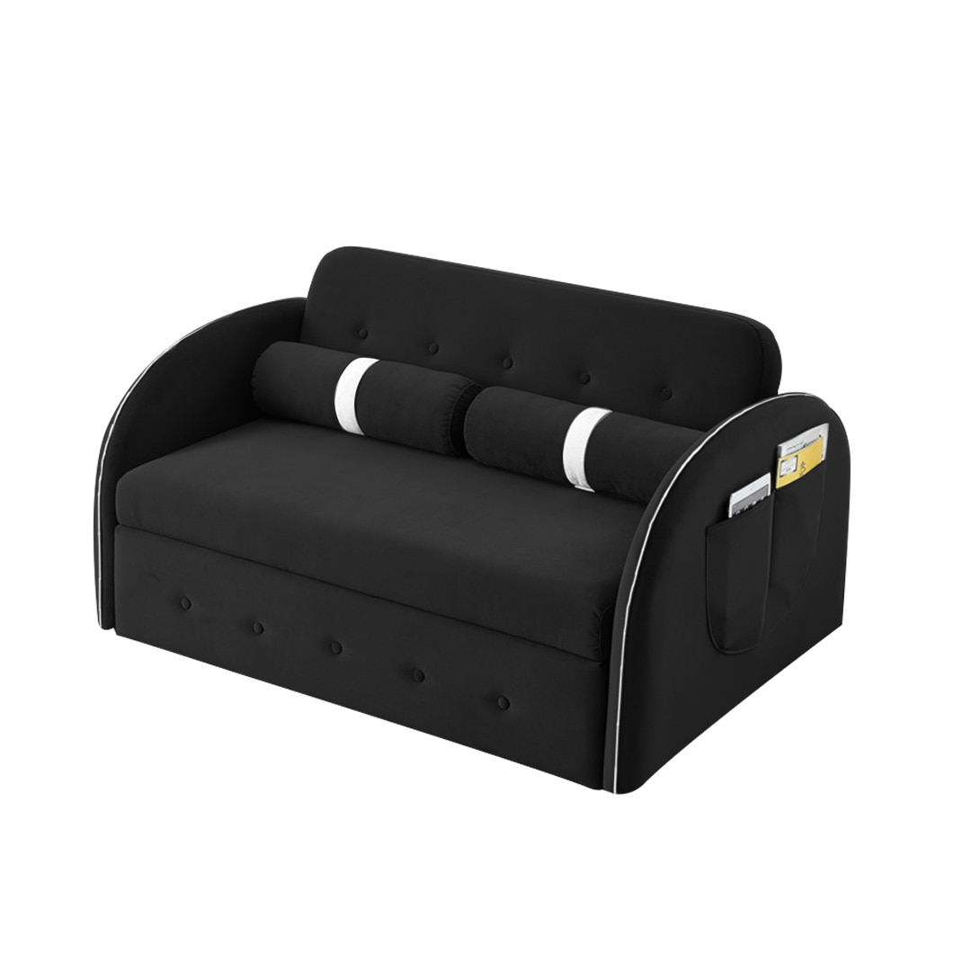 Jayen 2 Pull Out Sofa Cum Bed In Black Colour