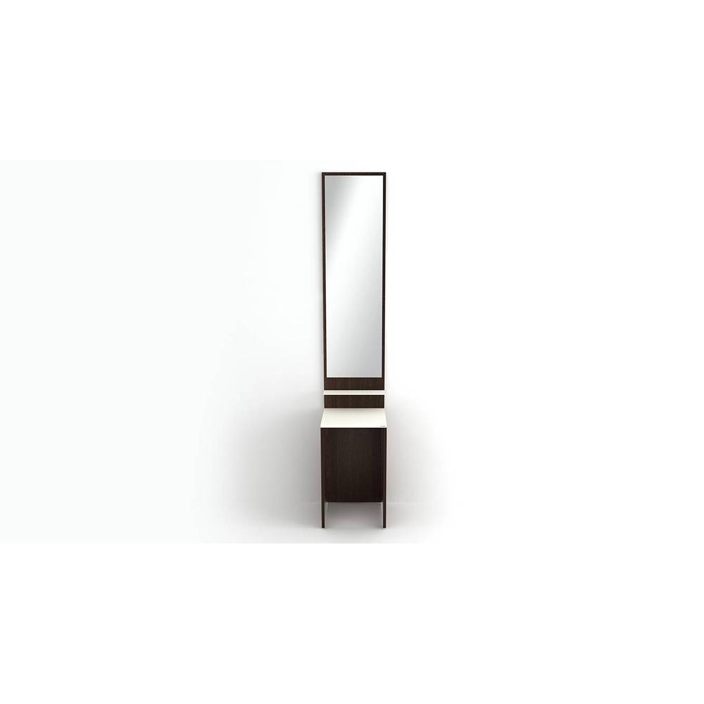 Alesti Engineered Wood Slim Dressing Table Full Length Mirror with Utility Shelf (Wenge & White)