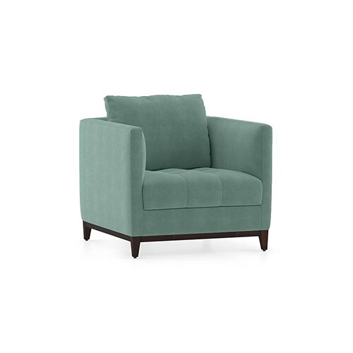 Florence Luxe 1 Seater Fabric Sofa in Dusty Turquoise Velvet Colour