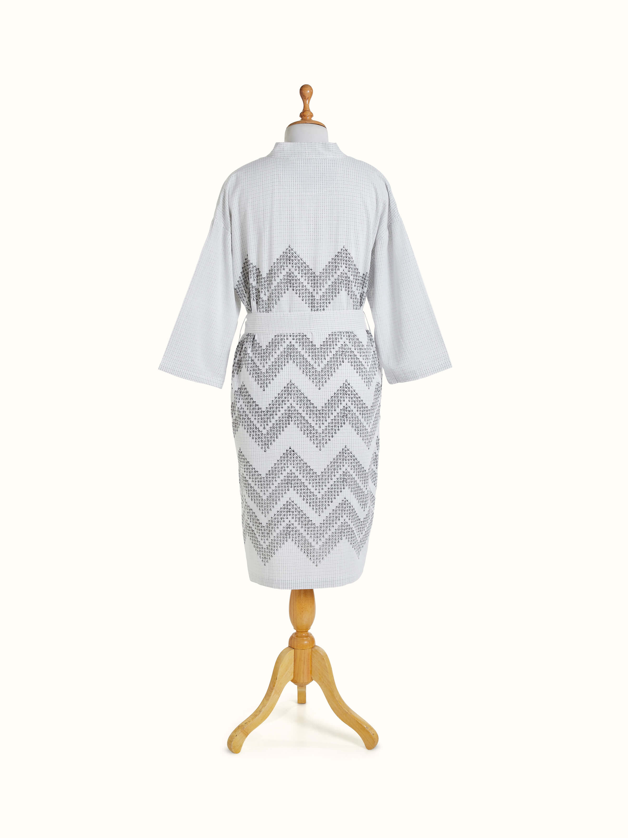 Rambagh Geo Cotton Sanganeri Block Printed Bathrobe