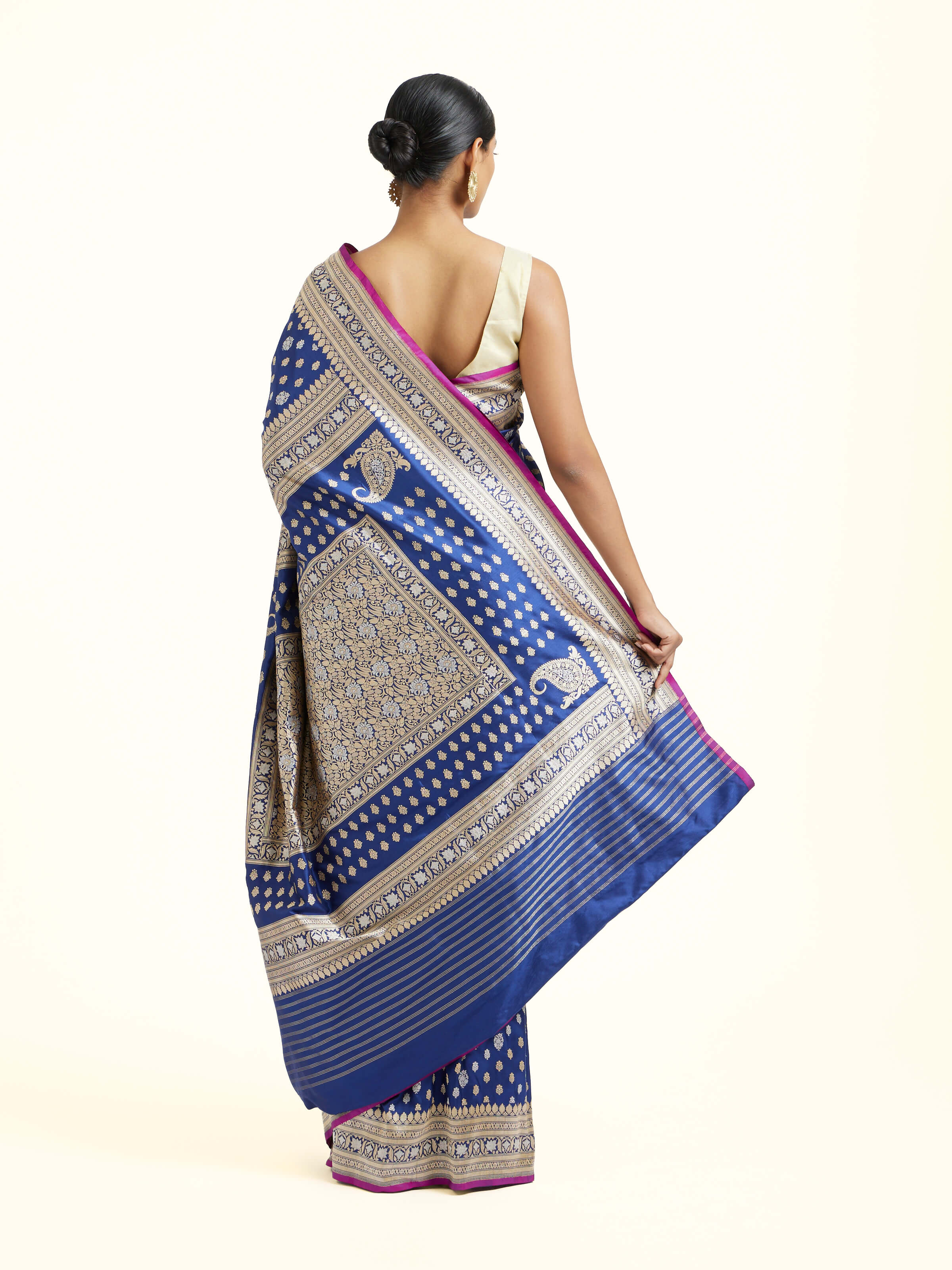 Blue Banarasi Handloom Kadhwa Saree