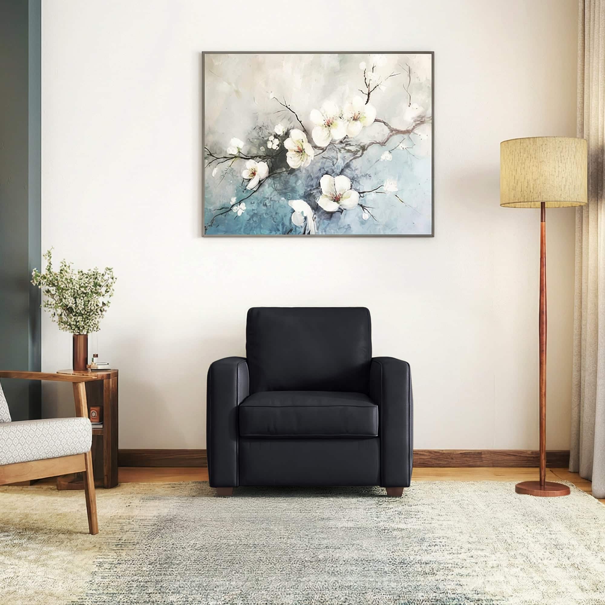 Apollo High Back 1 Seater Fabric Sofa In Deep blue velvet Colour