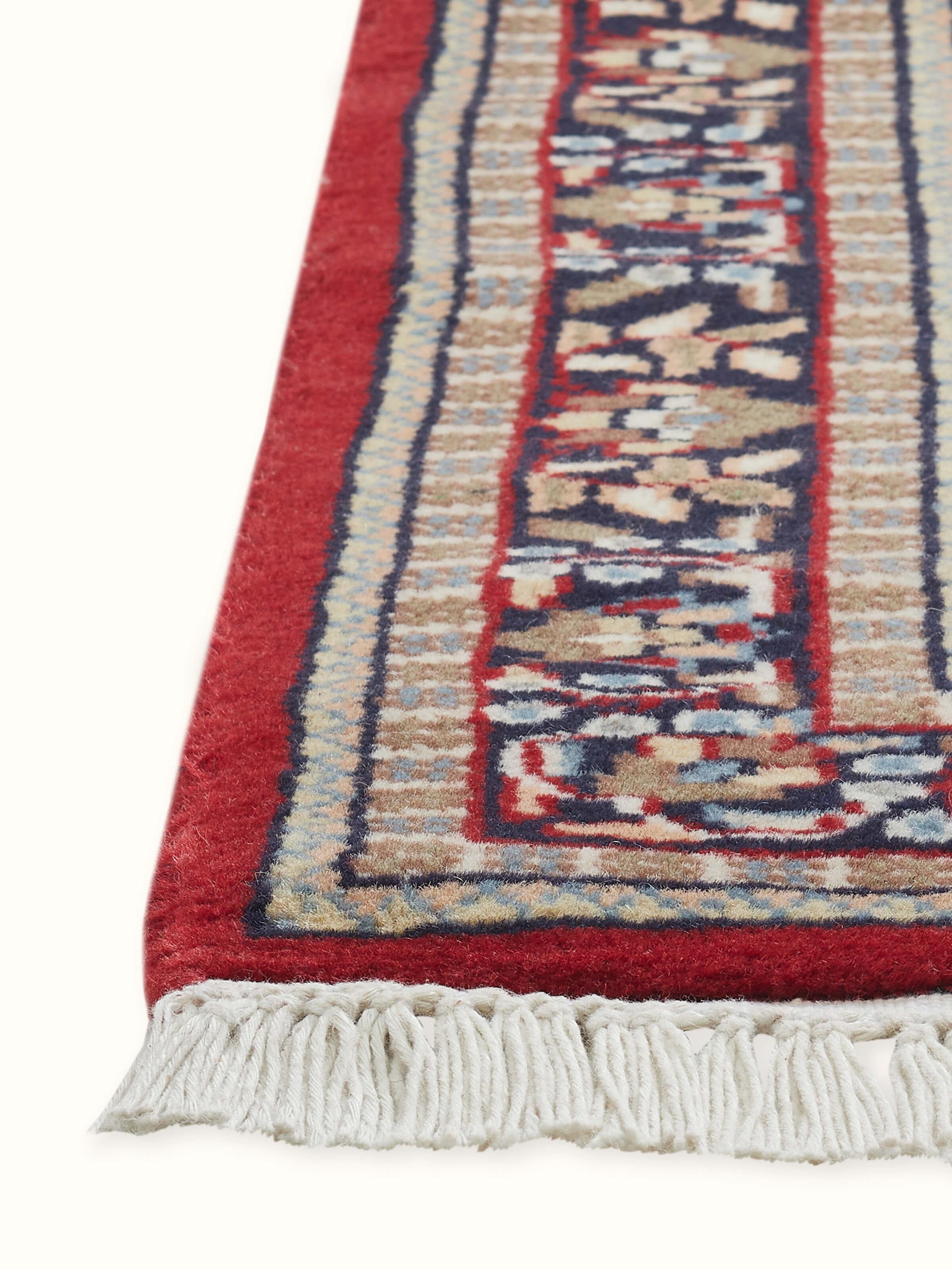 Traditional Persian Red Tabriz Gwalior Wool Hand-Knotted Carpet
