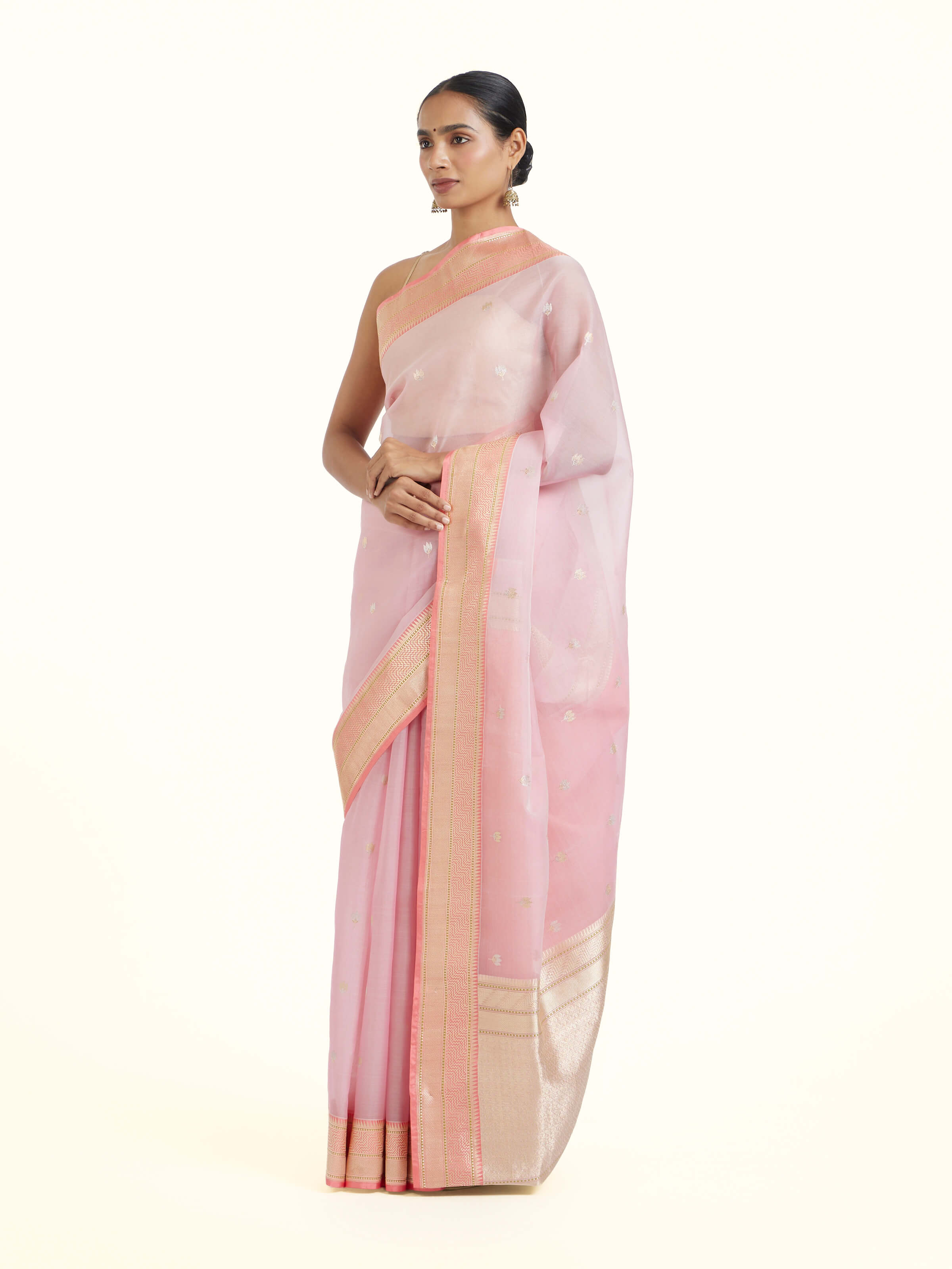 Pink Banarasi Kadhwa Silk Saree