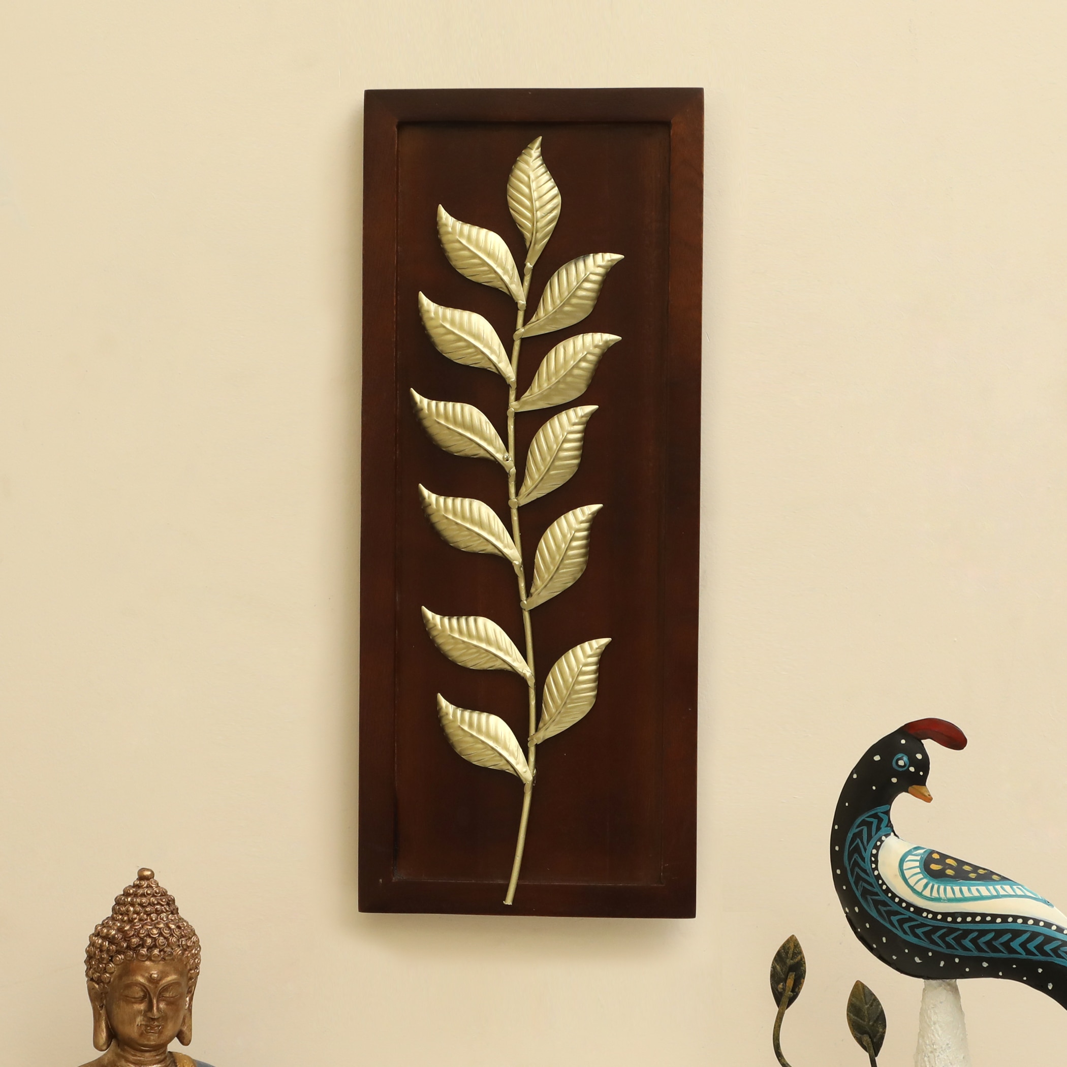 W-Evan Abstract Metal Wall Decor in Gold Set of 1 - Vedas Exports