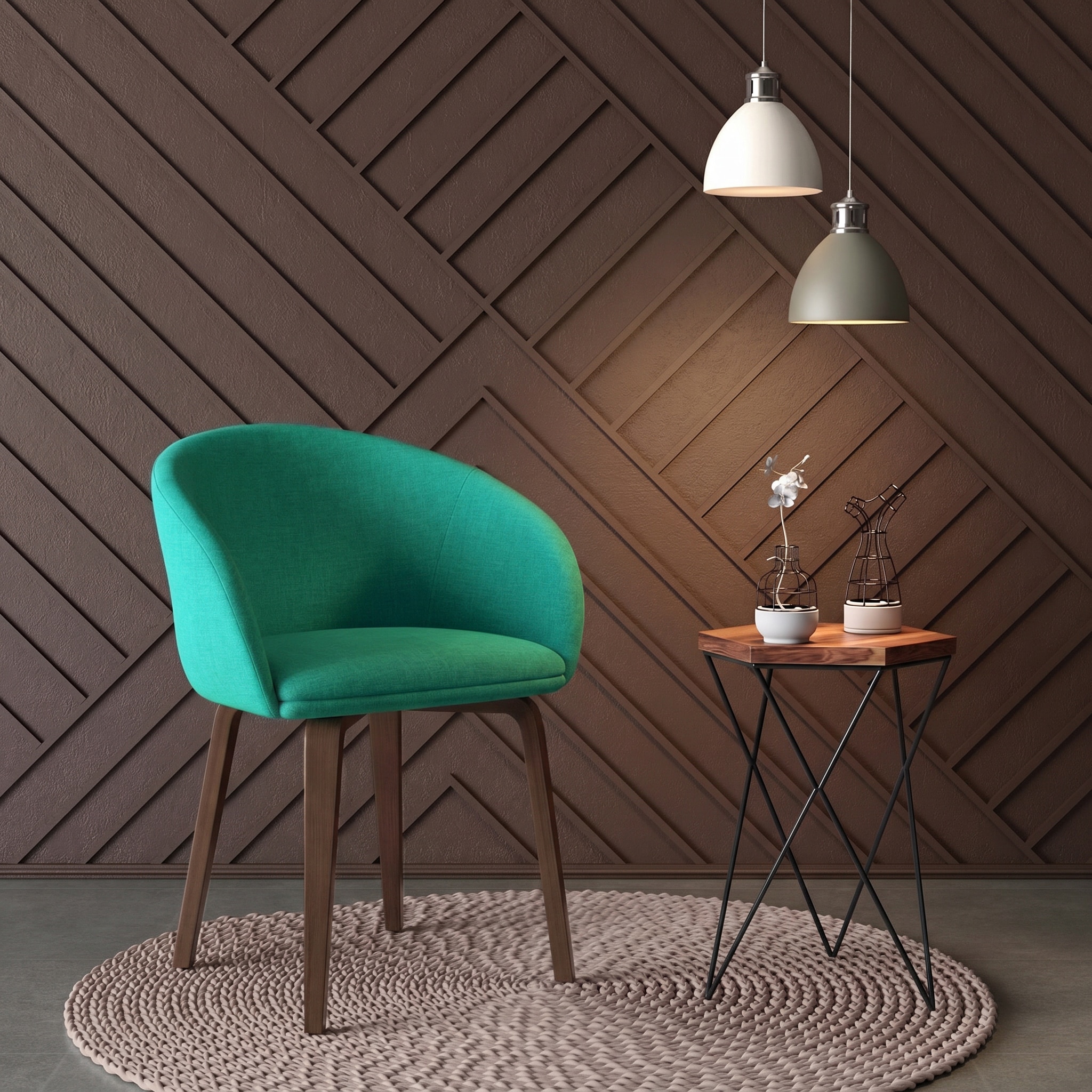 Meryl Engineered Wood Lounge Chair in Aqua Blue Colour - Urban Ladder