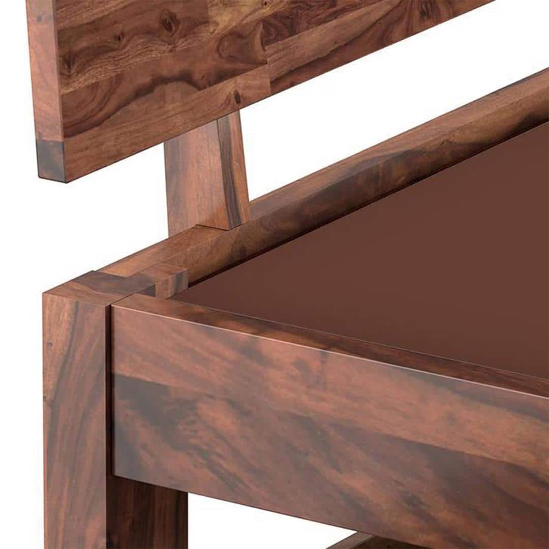 Boston Solid Wood Single Size Bed In Teak Finish