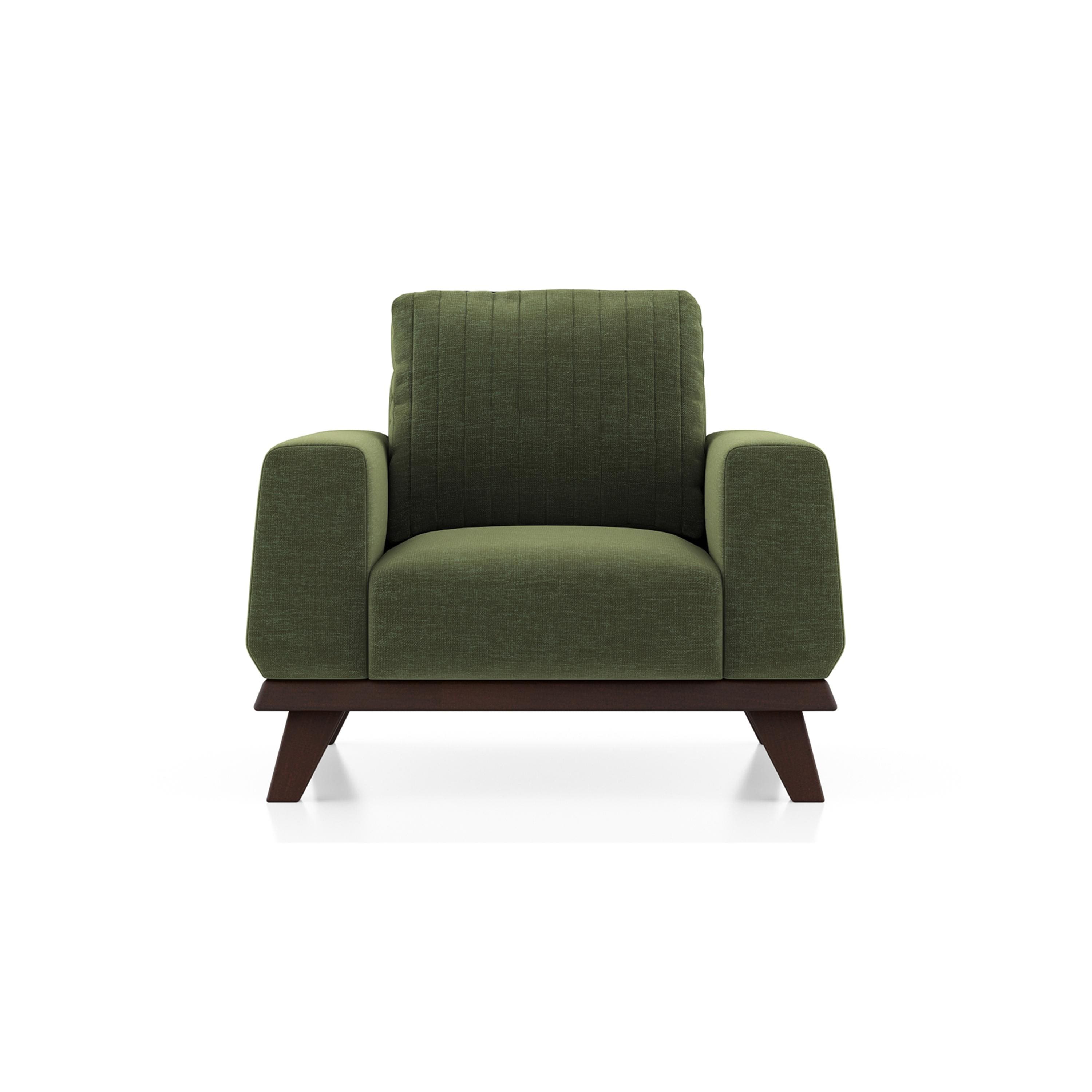 Granada Essential 1 Seater Fabric Sofa In Moss Green