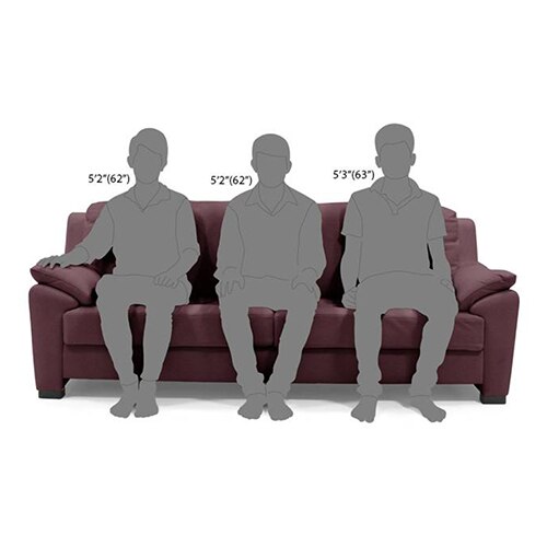 Farina 3 Seater Half Leather Sofa in Wine Colour