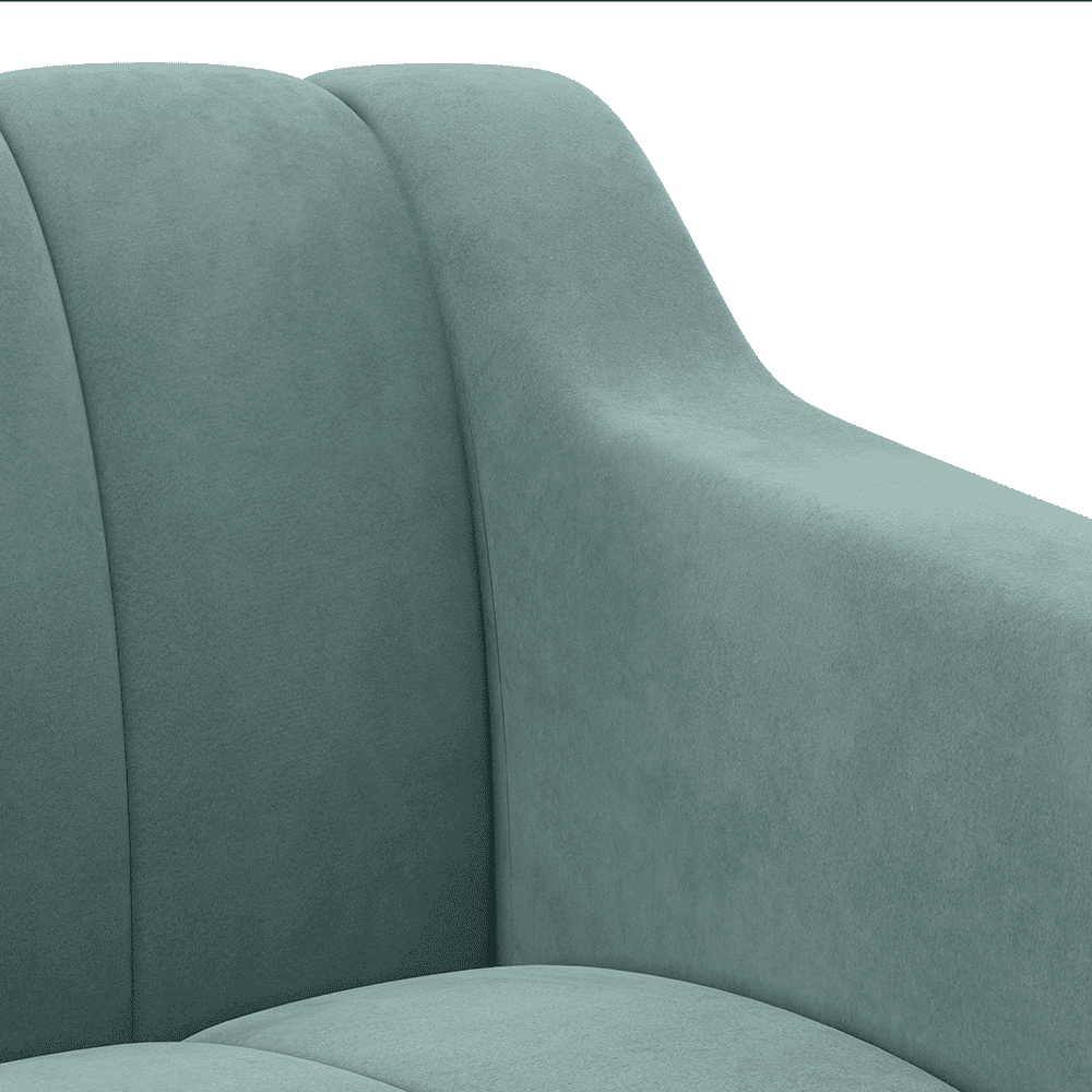 Sienna 3 Seater Fabric Sofa in Dusty Turquoise Velvet Colour