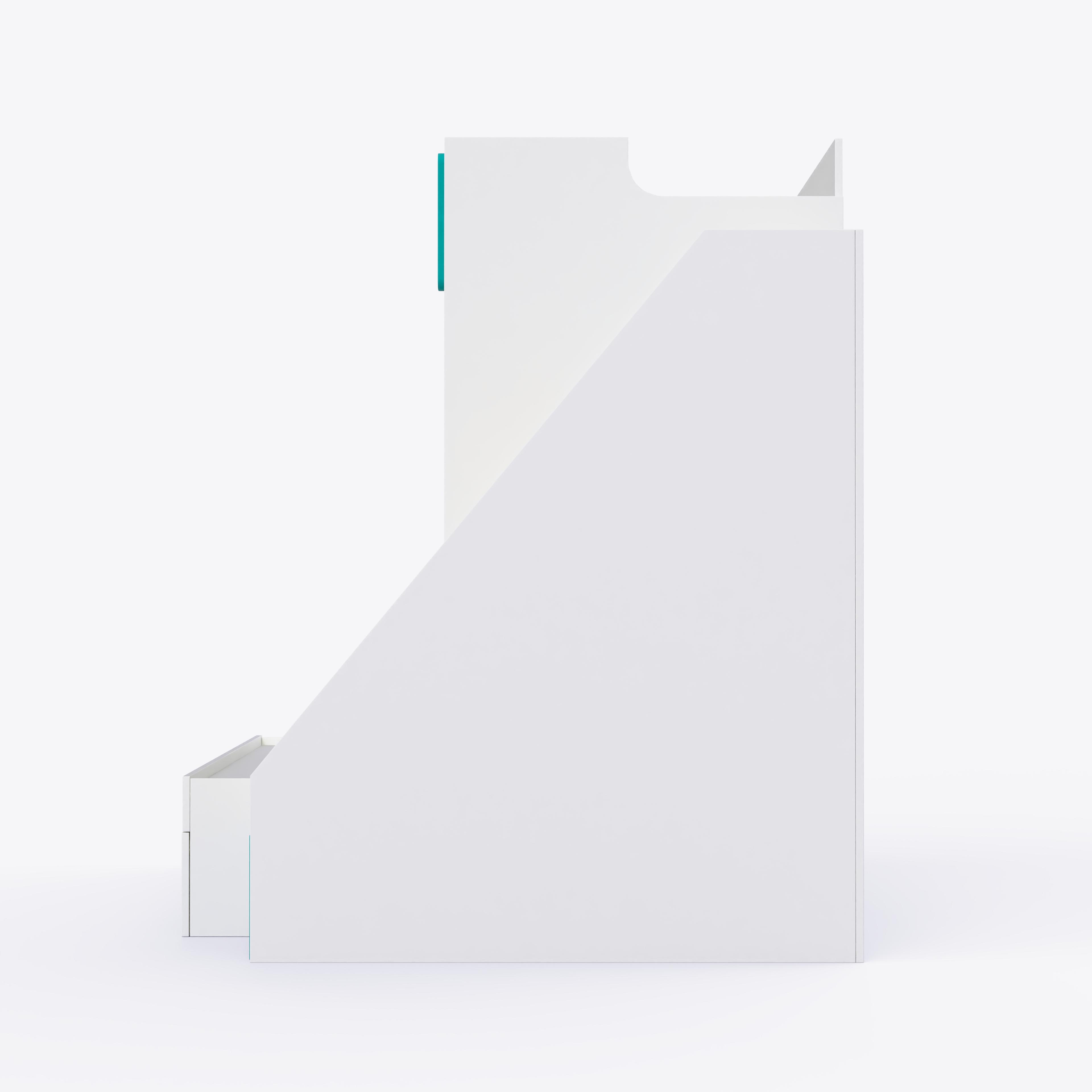 Pattern Dreams Bunk Bed  6X5 (Drawers On Wheels) In White & Teal Colour