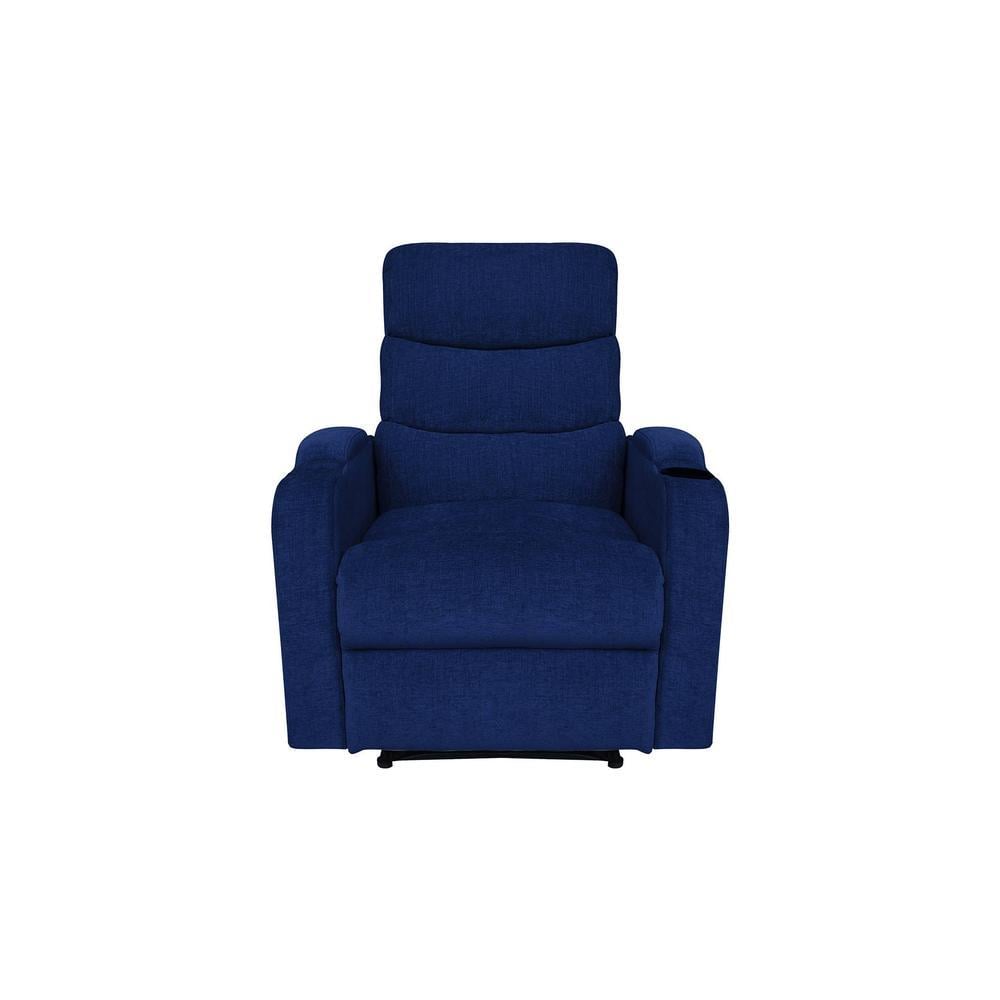 Carrera Fabric One Seater Manual Recliner in Blue Colour