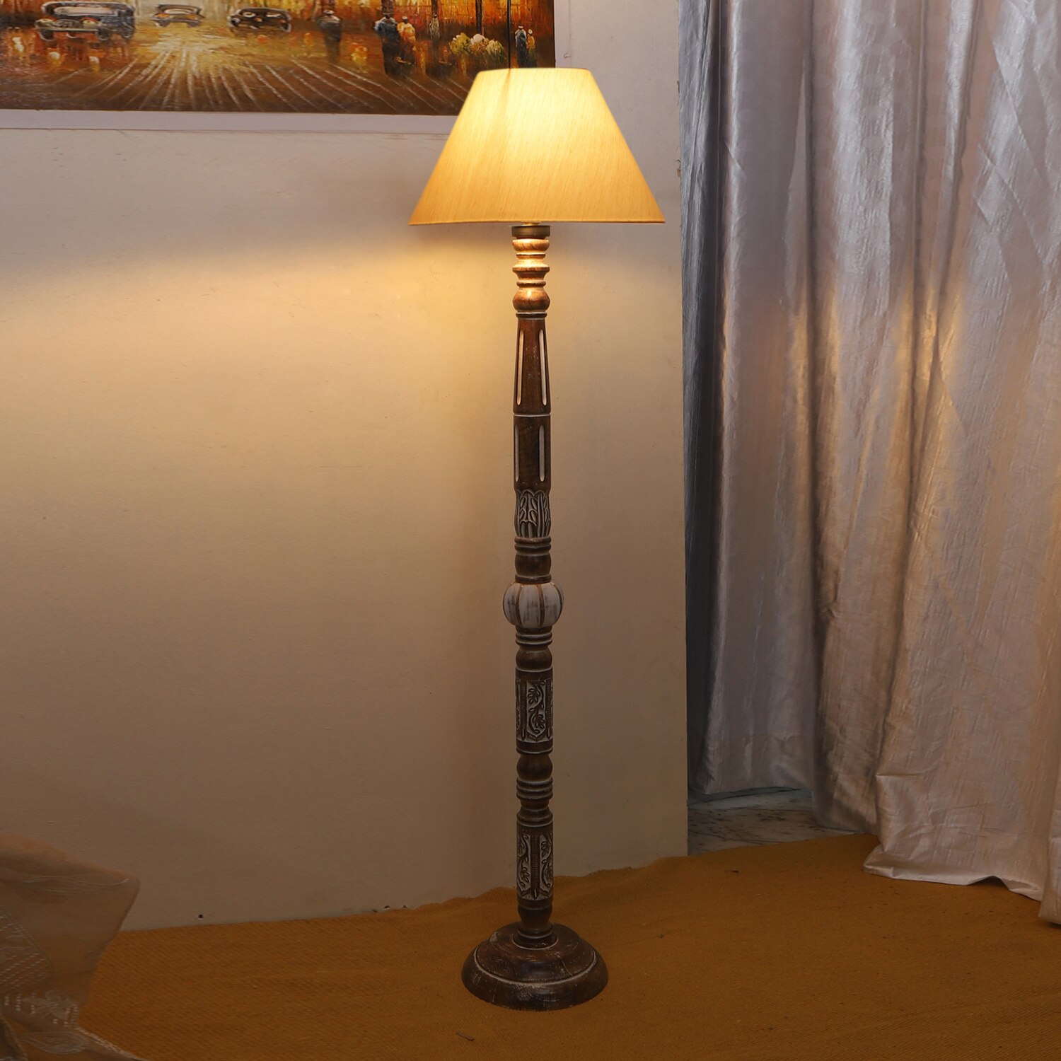 Devansh Wooden Floor Lamp