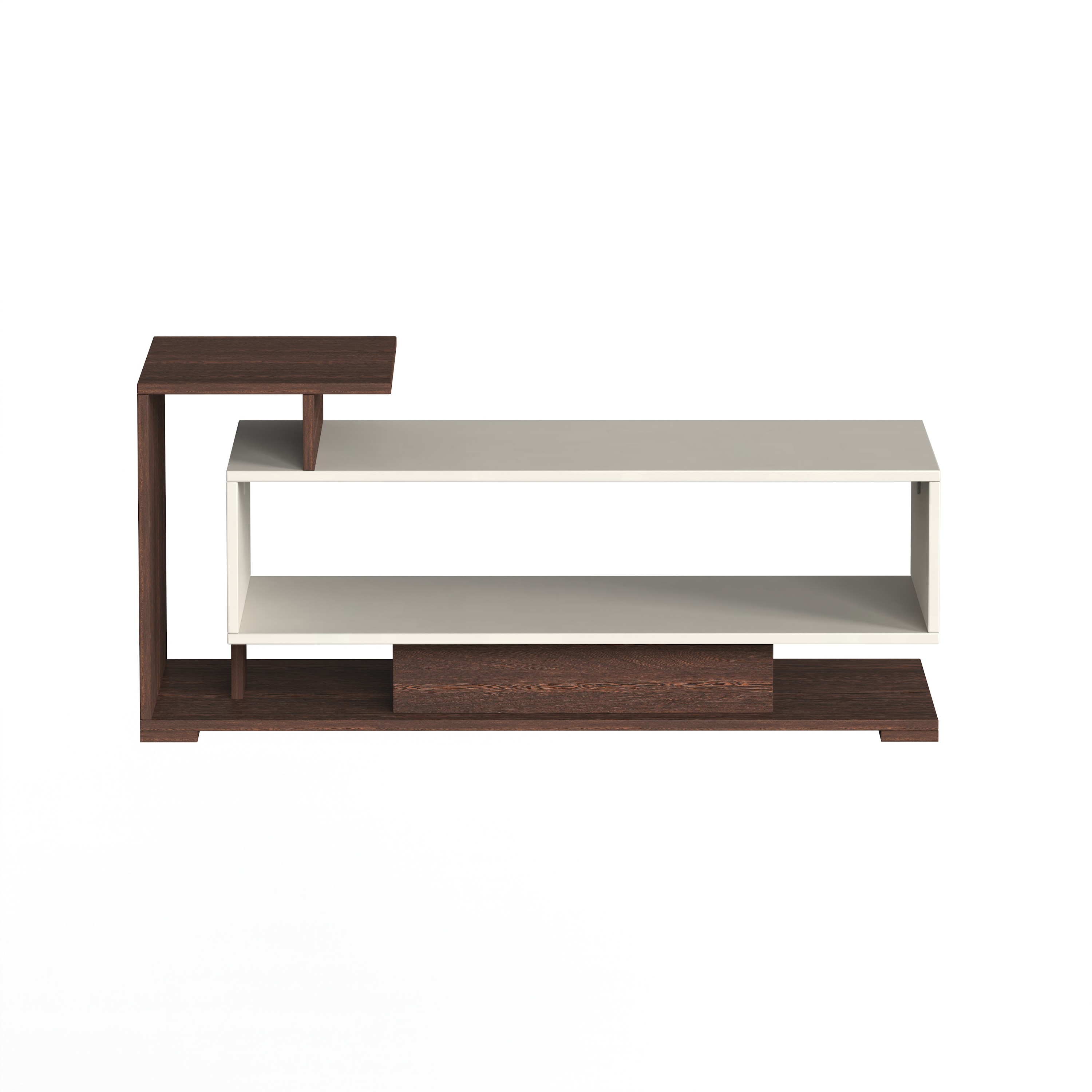 BLUEWUD Declove Engineered Wood Coffee Center Sofa Tea/Teapoy Console Table for Sofa Set Living Room Home Hall (Wenge & White)