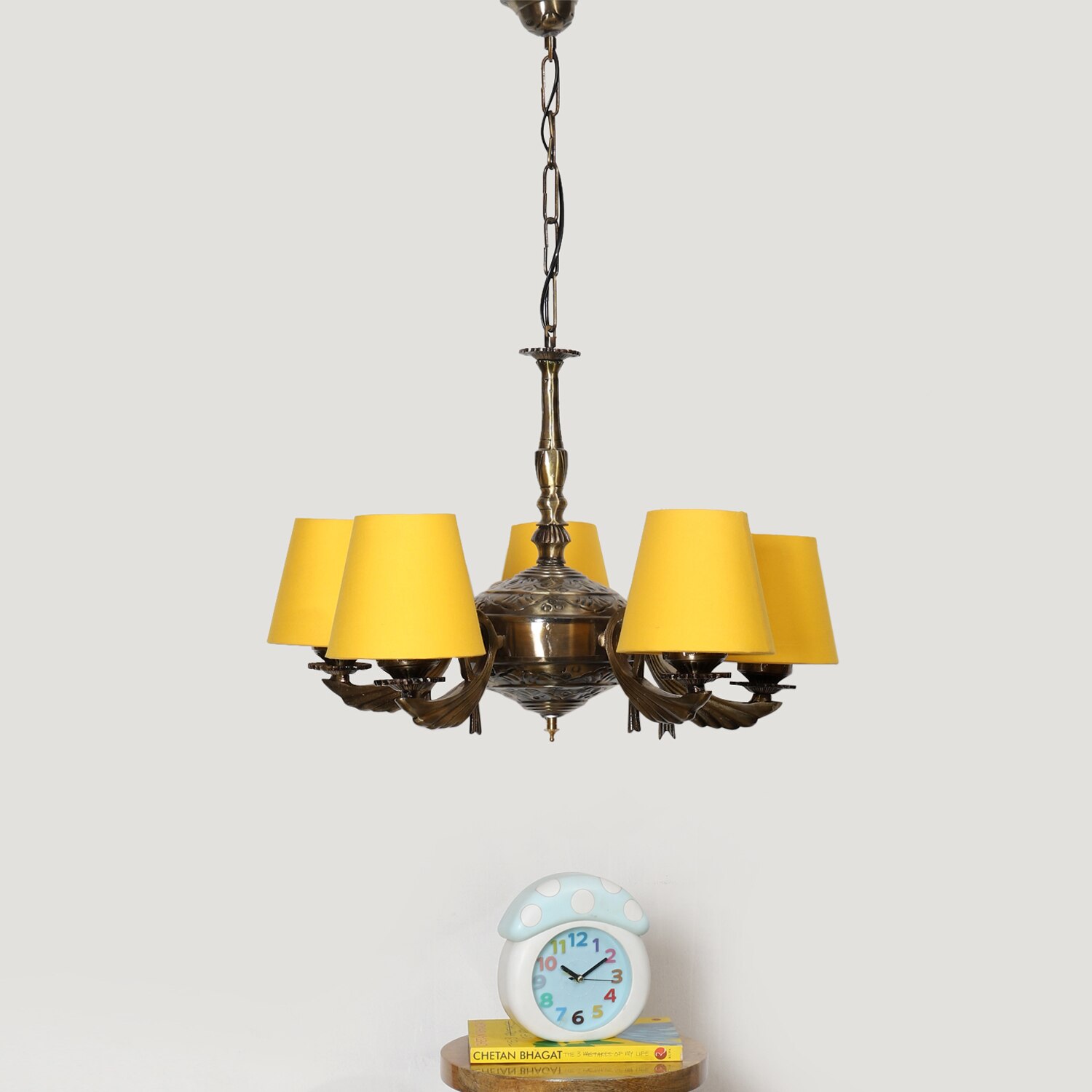 Devansh Steel Wall Mounted Lamp With Black Cotton Shade