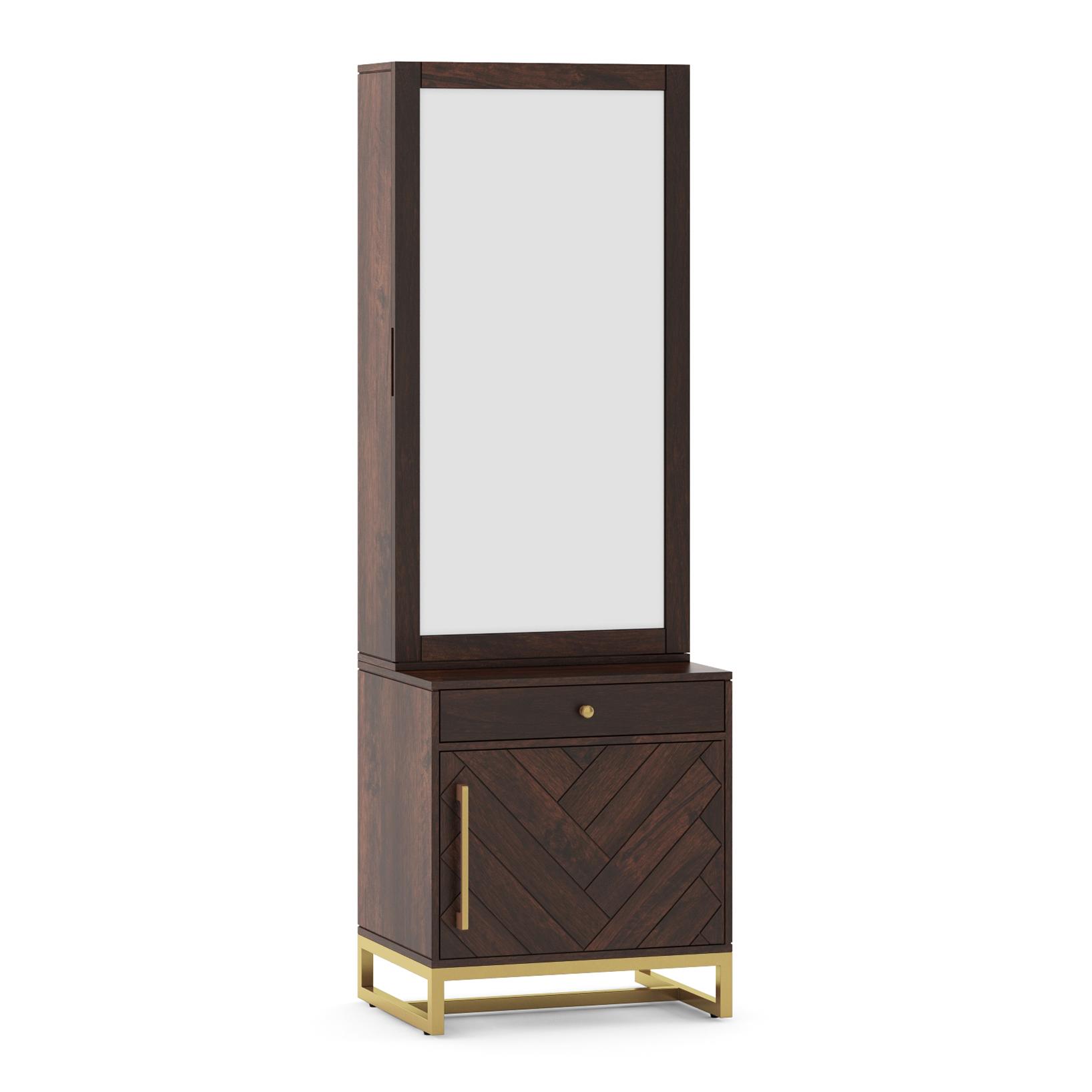 Nina Dressing Table With Storage Drawer in Walnut Finish