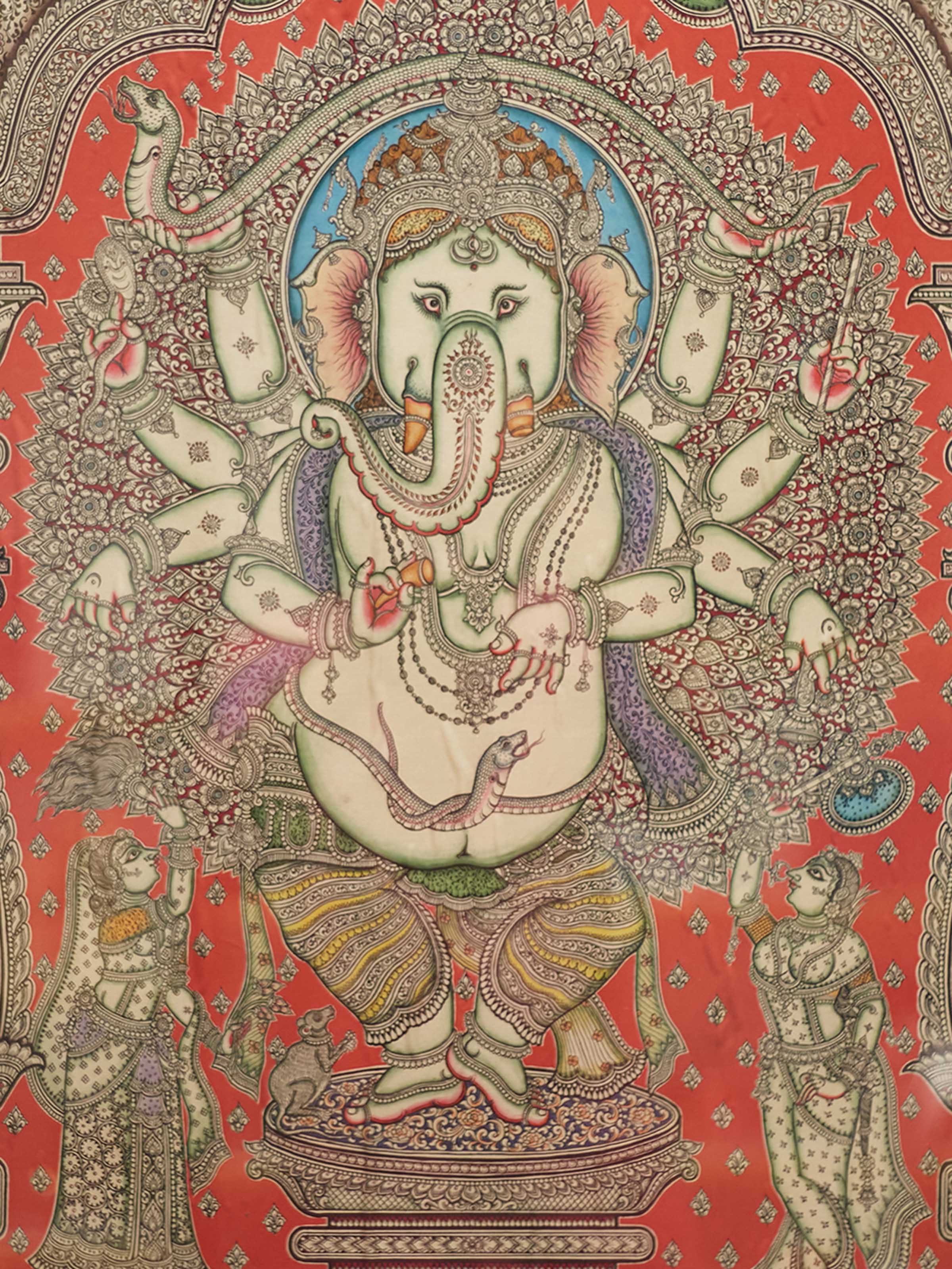 Ganesh Silk Patachitra Painting