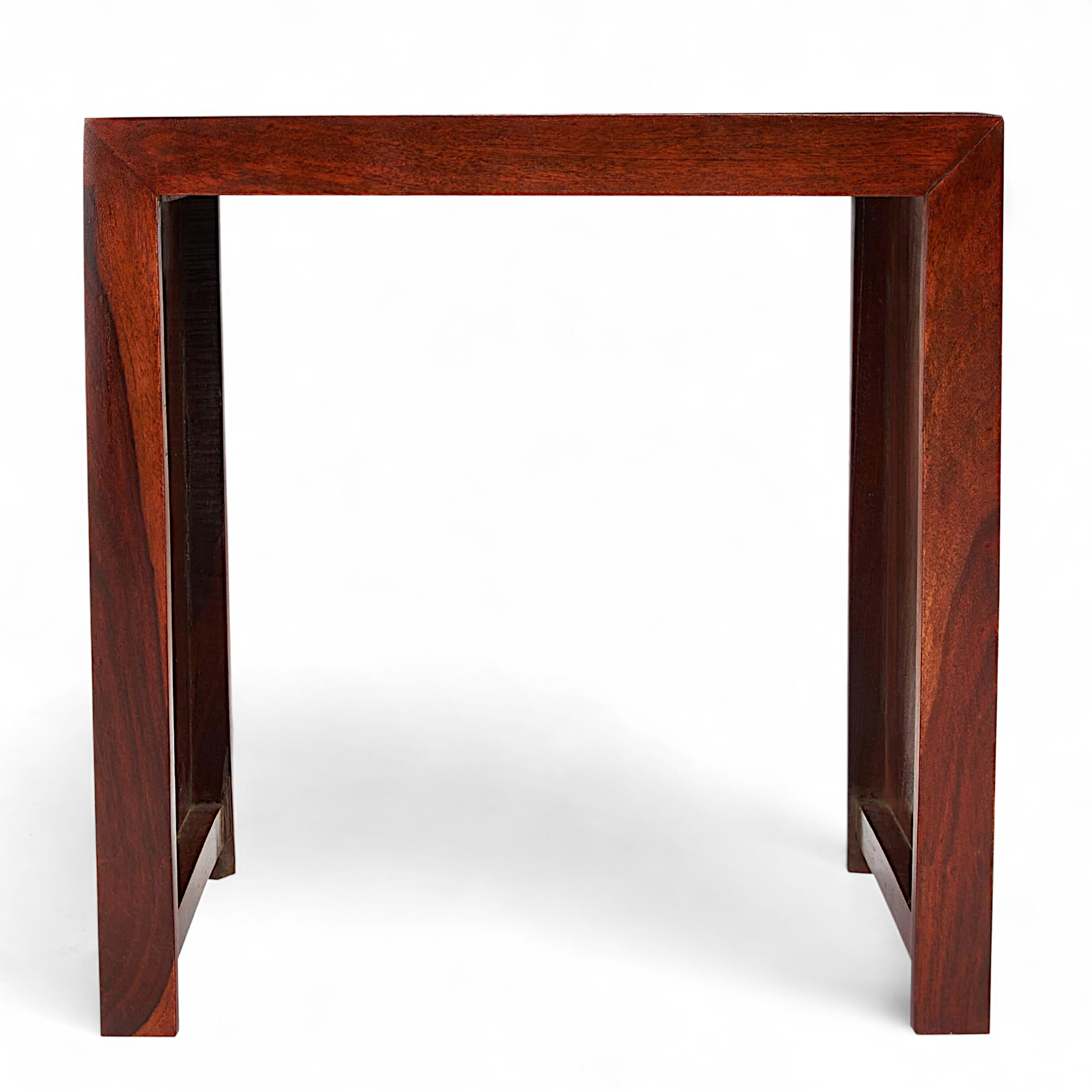 Oakland Sheesham Wood Contemporary Set Of 3 Nesting Tables In Honey Finish