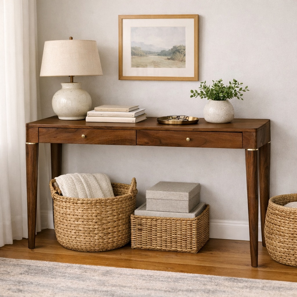 Tbuddy Solid Wood Study Table in Dark Brown Finish