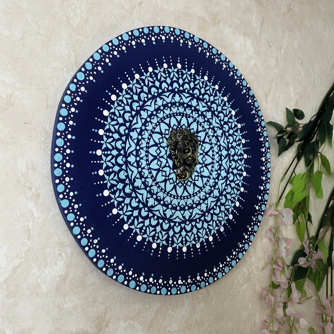 Multi Color Wooden Wall Art Panel made with hand made Cone Art Work of Marble Dust and Clay