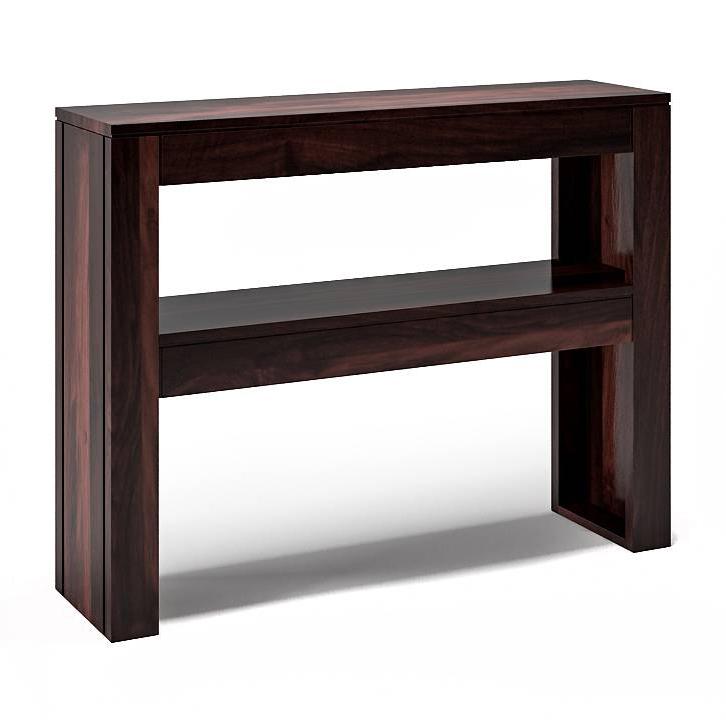 Epsilon Solid Wood Console Table in Mahogany Finish