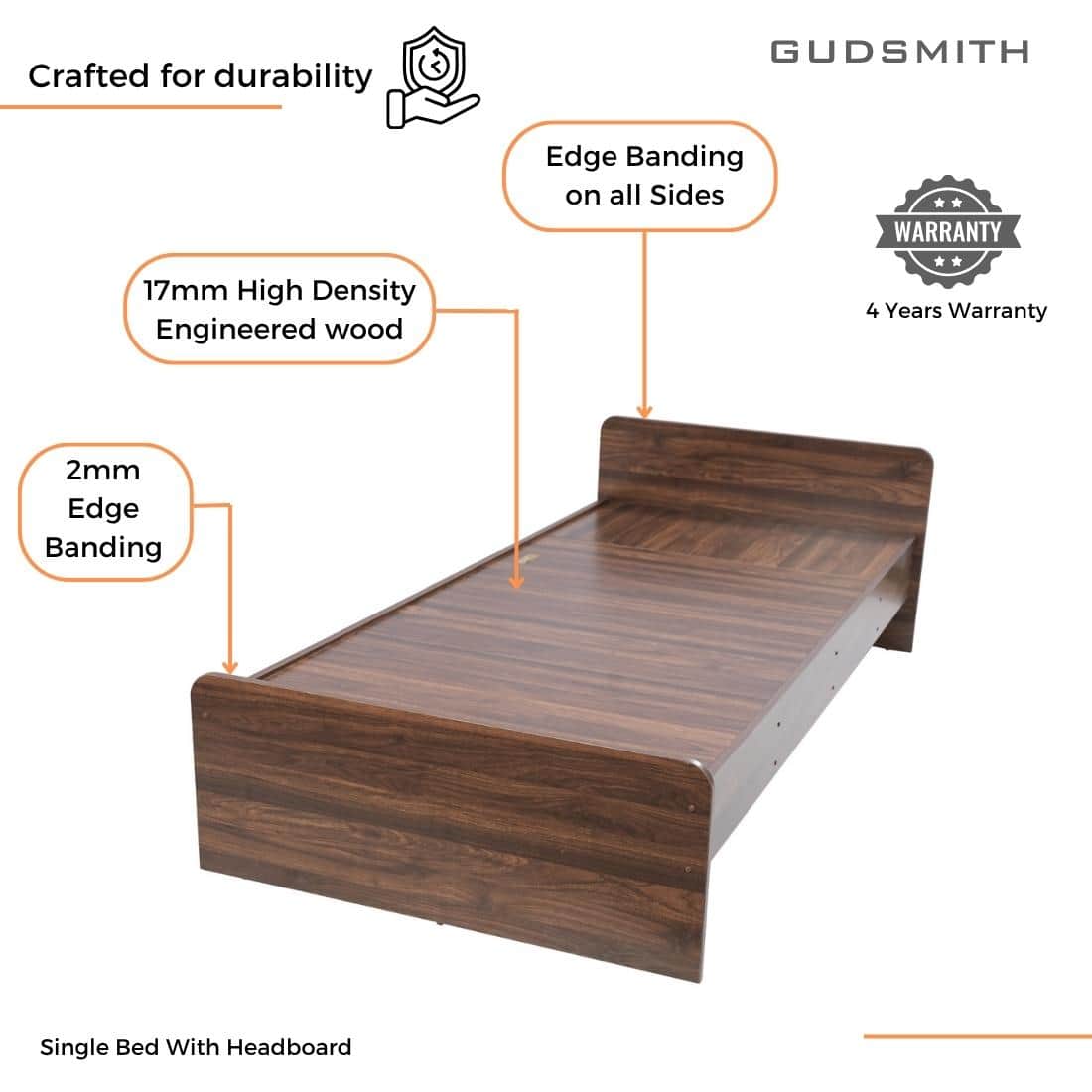 Esmeralda Single Bed without Storage