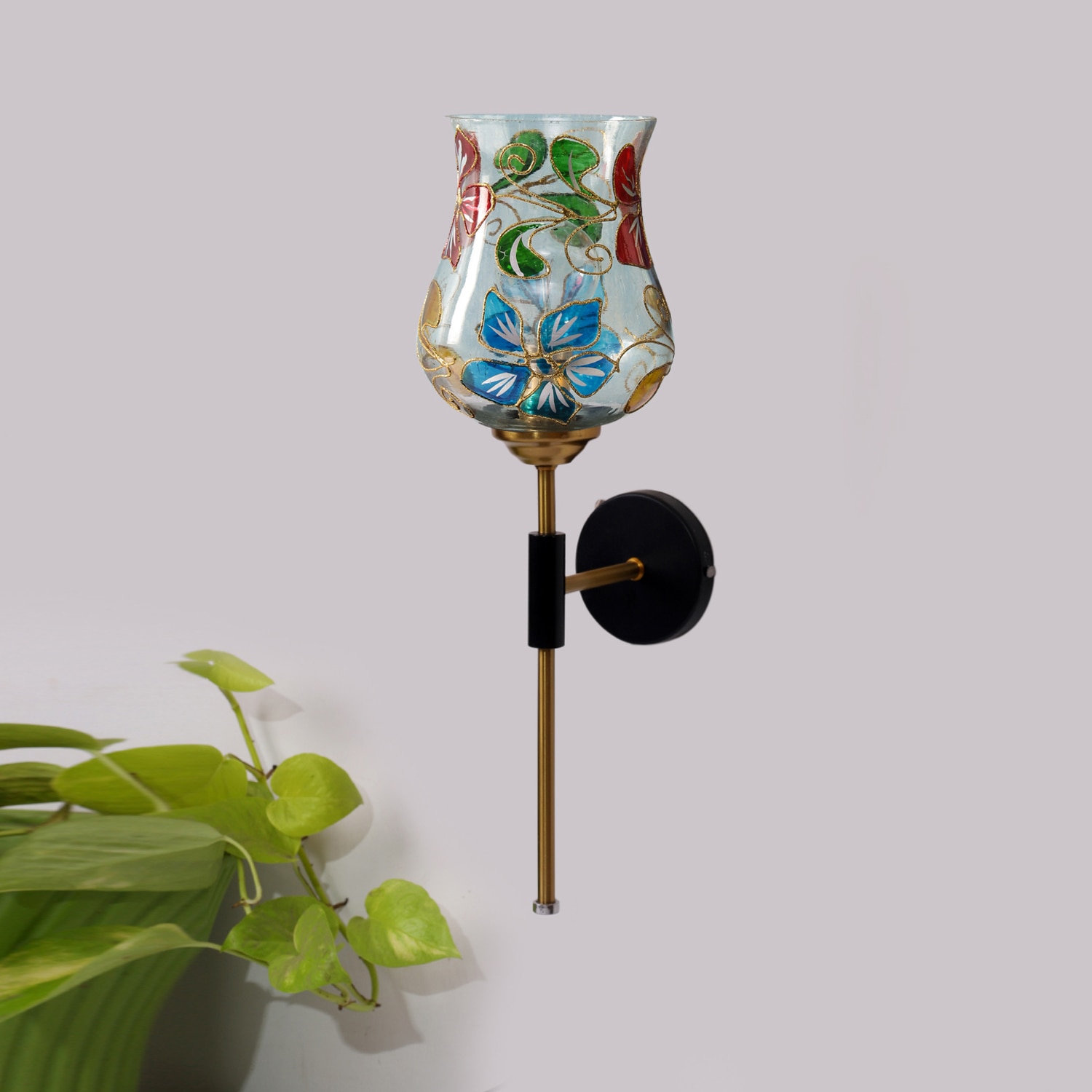 Devansh Metal Electric Wall Light in Black Colour with Multi Shade Count of 1 Light - Devansh