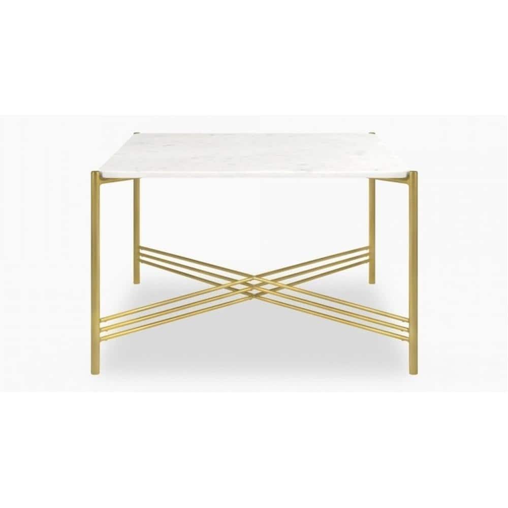 Grazia Square Metal Coffee Table In Brass Finish