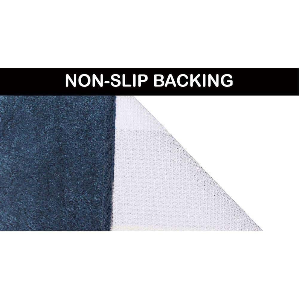 Everlee Blue Solid Natural Fiber 24x16 inches Anti-Skid Bath Mat