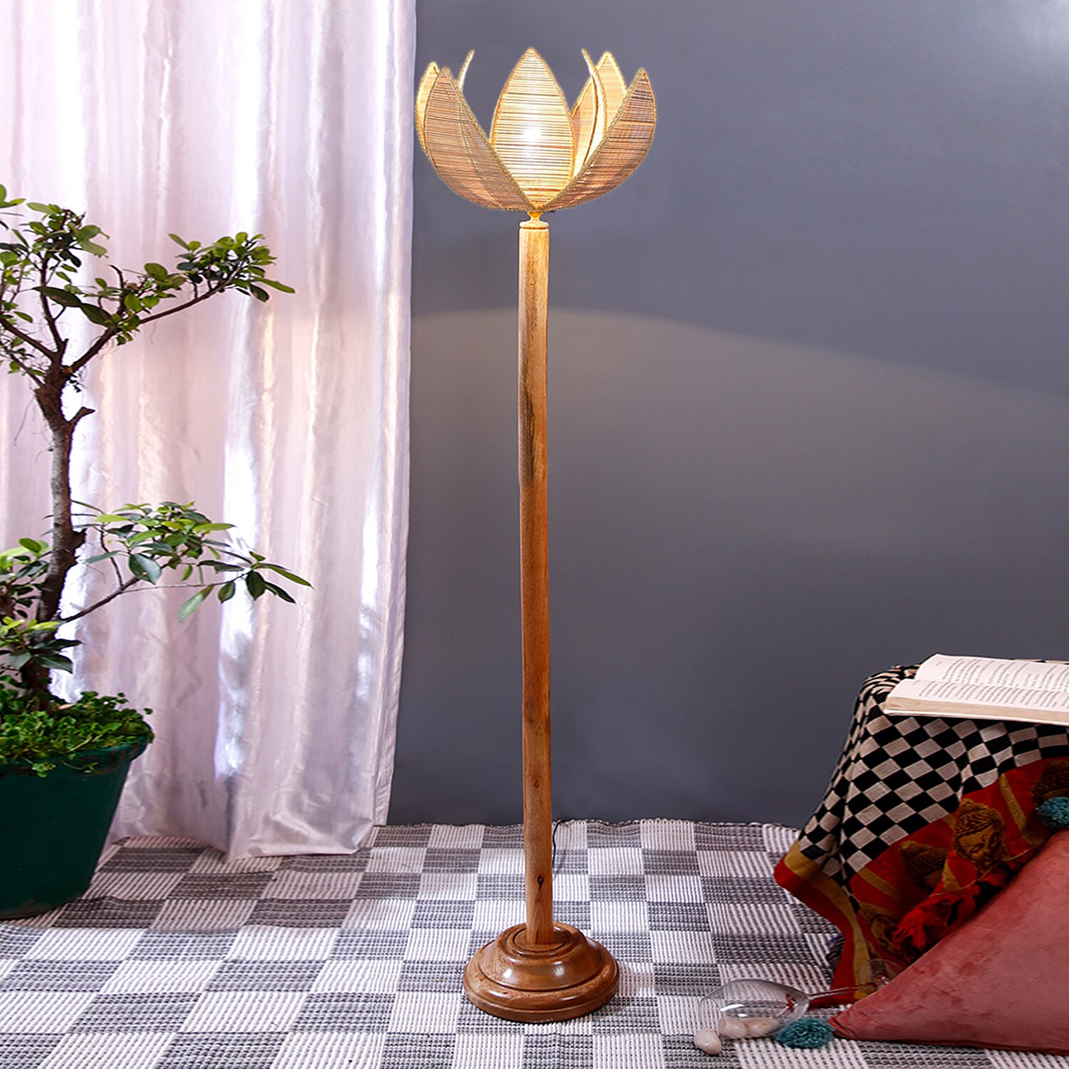Devansh Wooden Foor Lamp