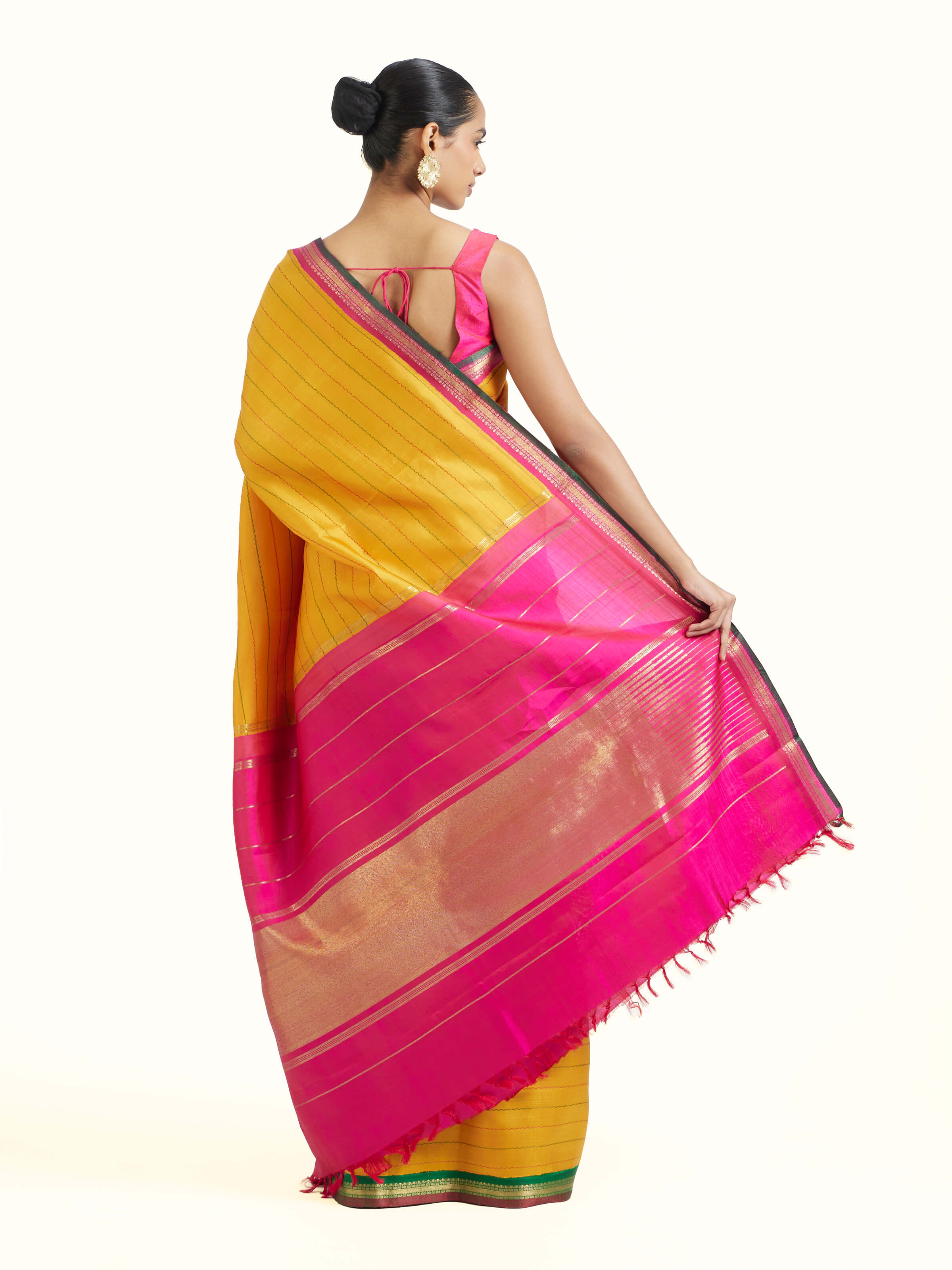 Yellow Silk Kancheepuram Saree