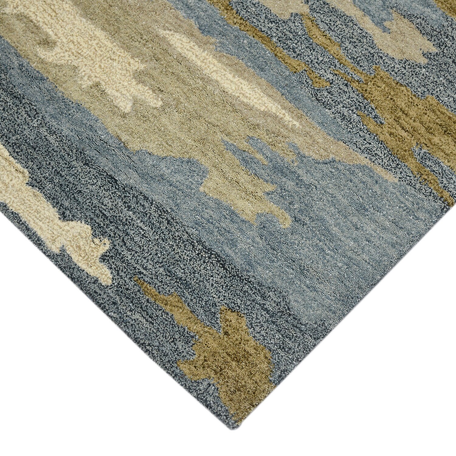 Willa Water Blue Abstract Hand-Tufted Viscose 6X4 Feet Carpet