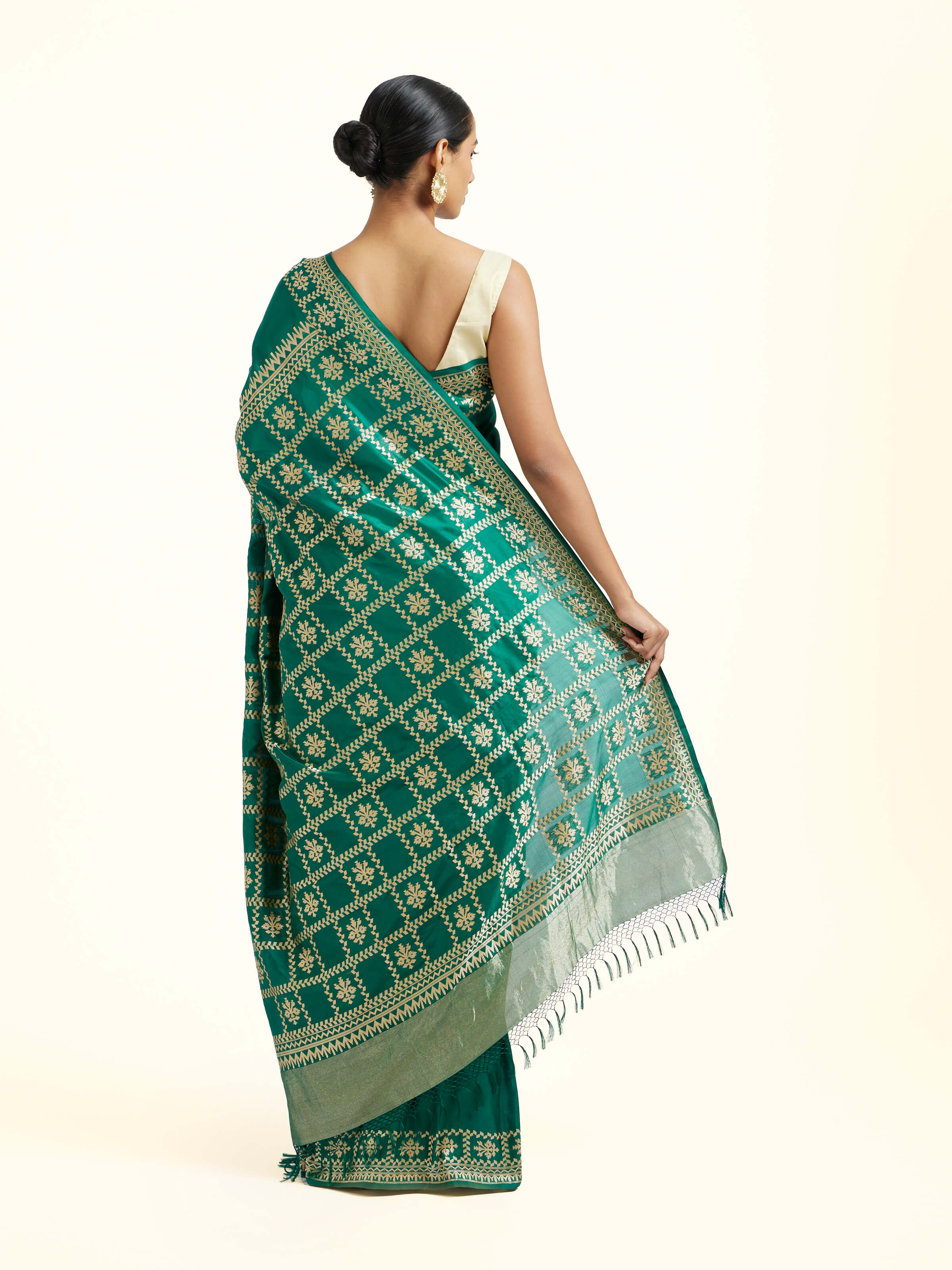 Green Mulberry Katan Silk Banarasi Saree