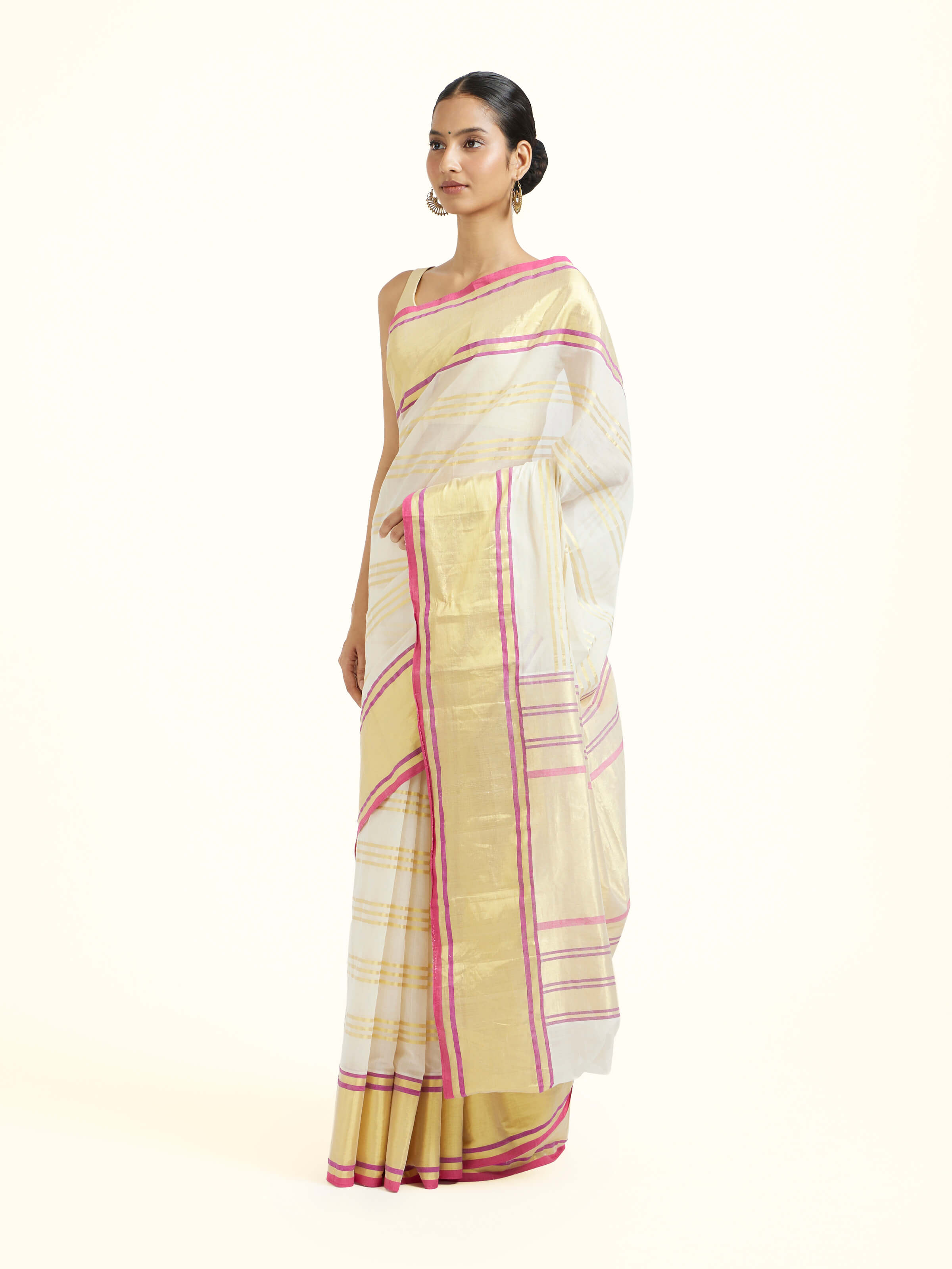 Off-white Cotton Venkatagiri Saree